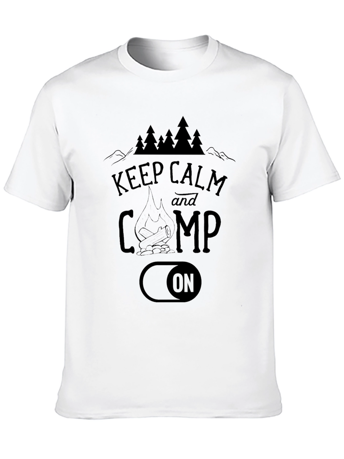 Keep Calm and Camp On Black T-Shirt