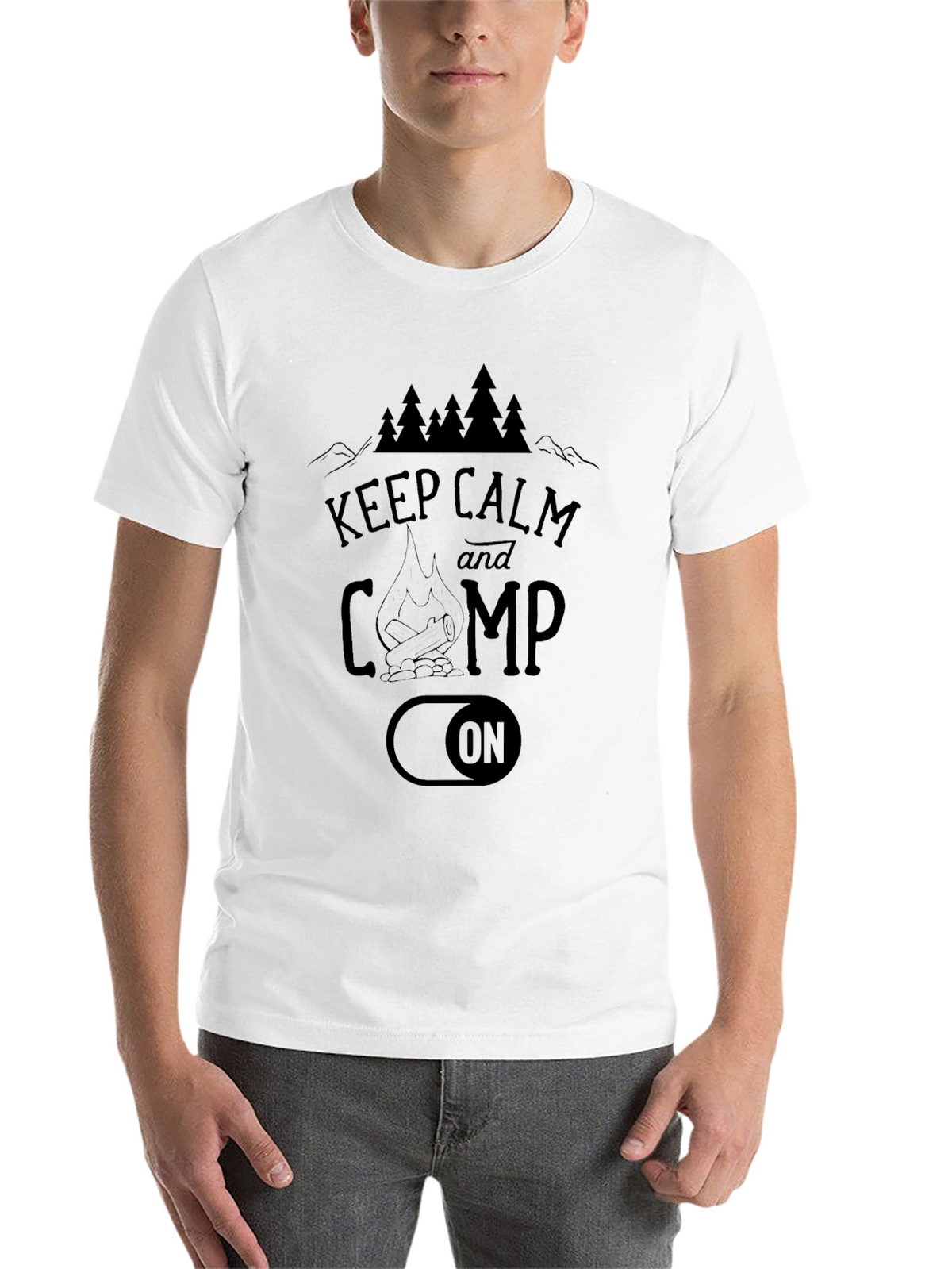 Keep Calm and Camp On Black T-Shirt