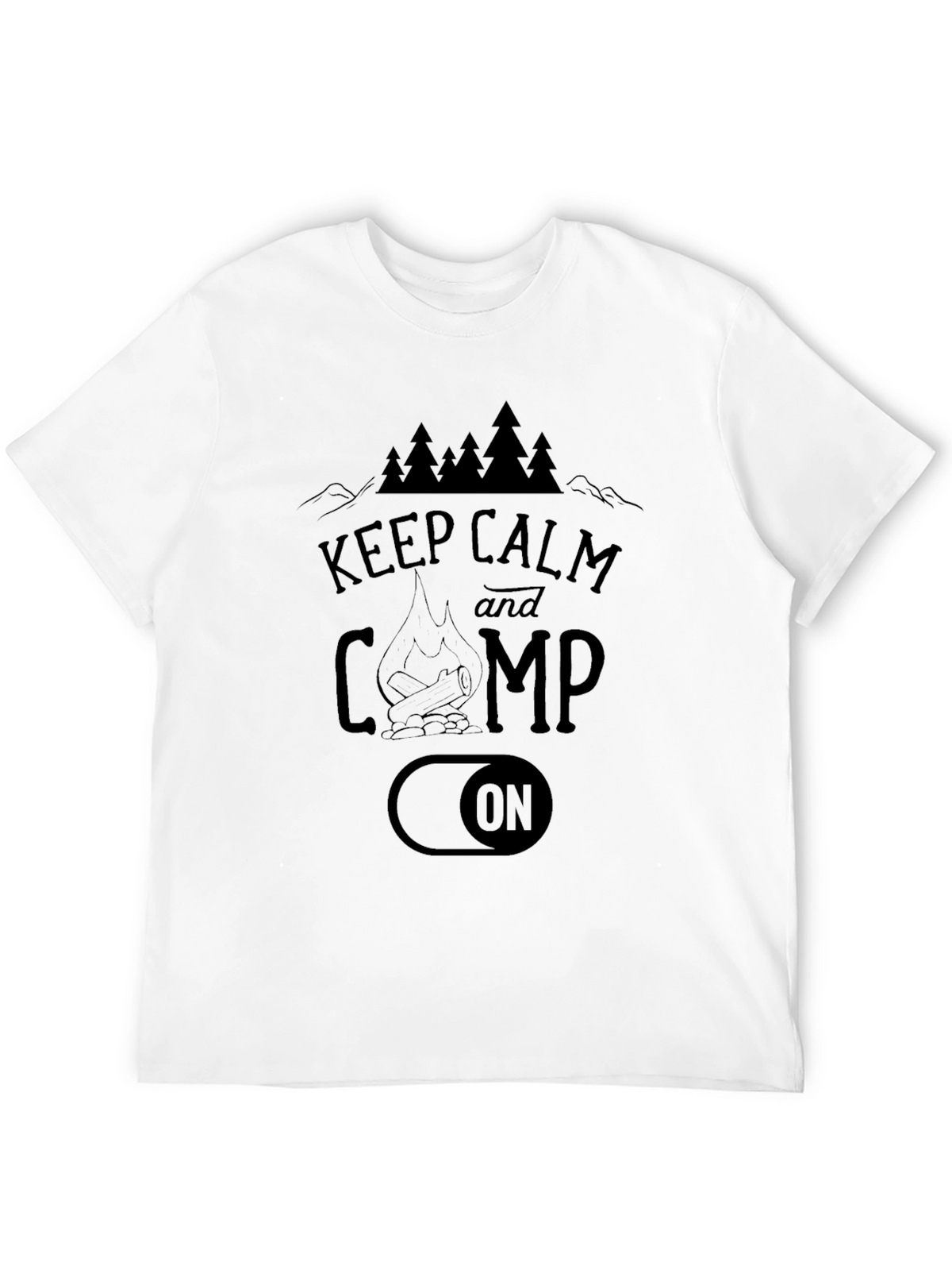 Keep Calm and Camp On Black T-Shirt