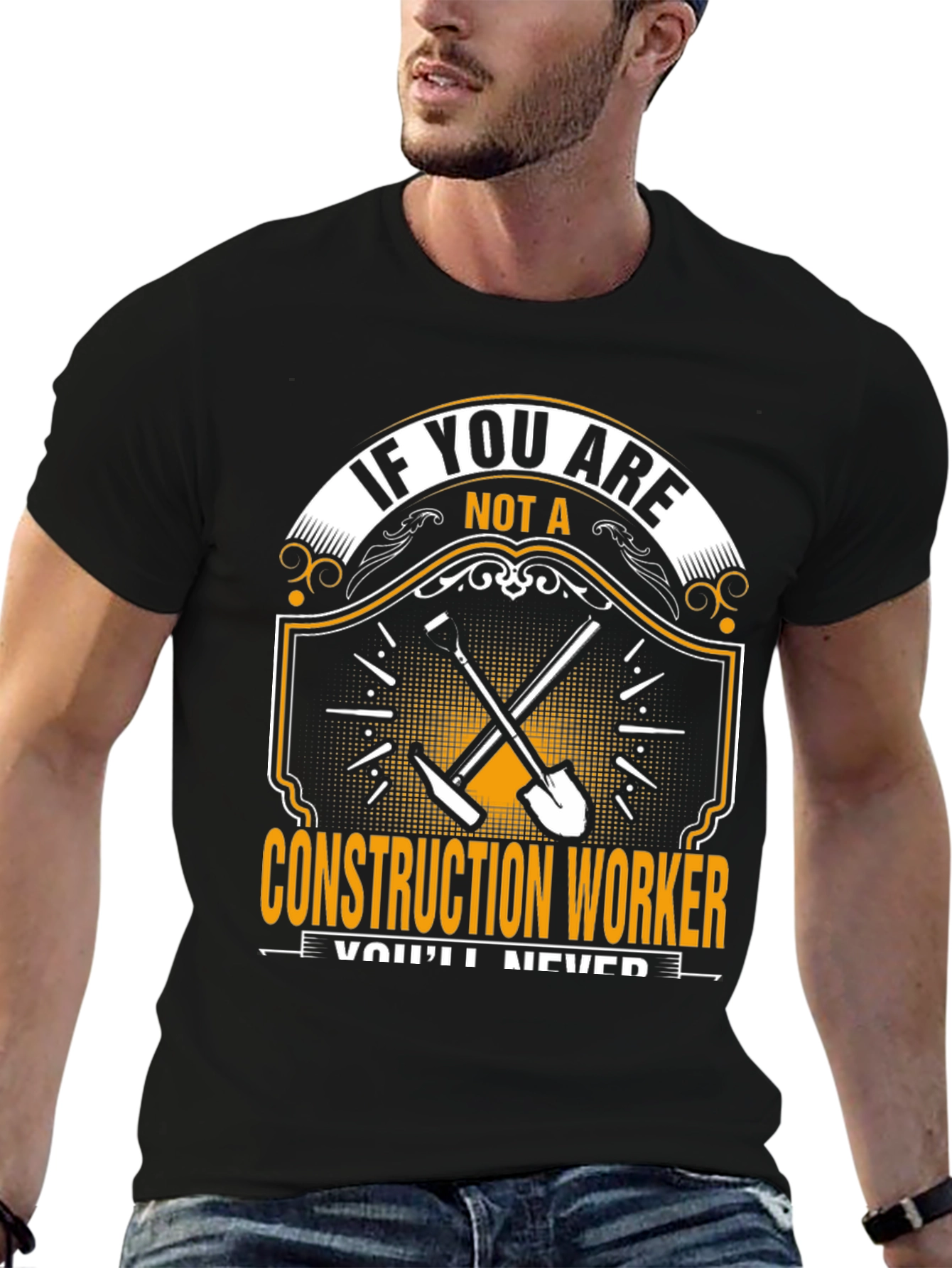 Construction Worker Graphic Tee - Black