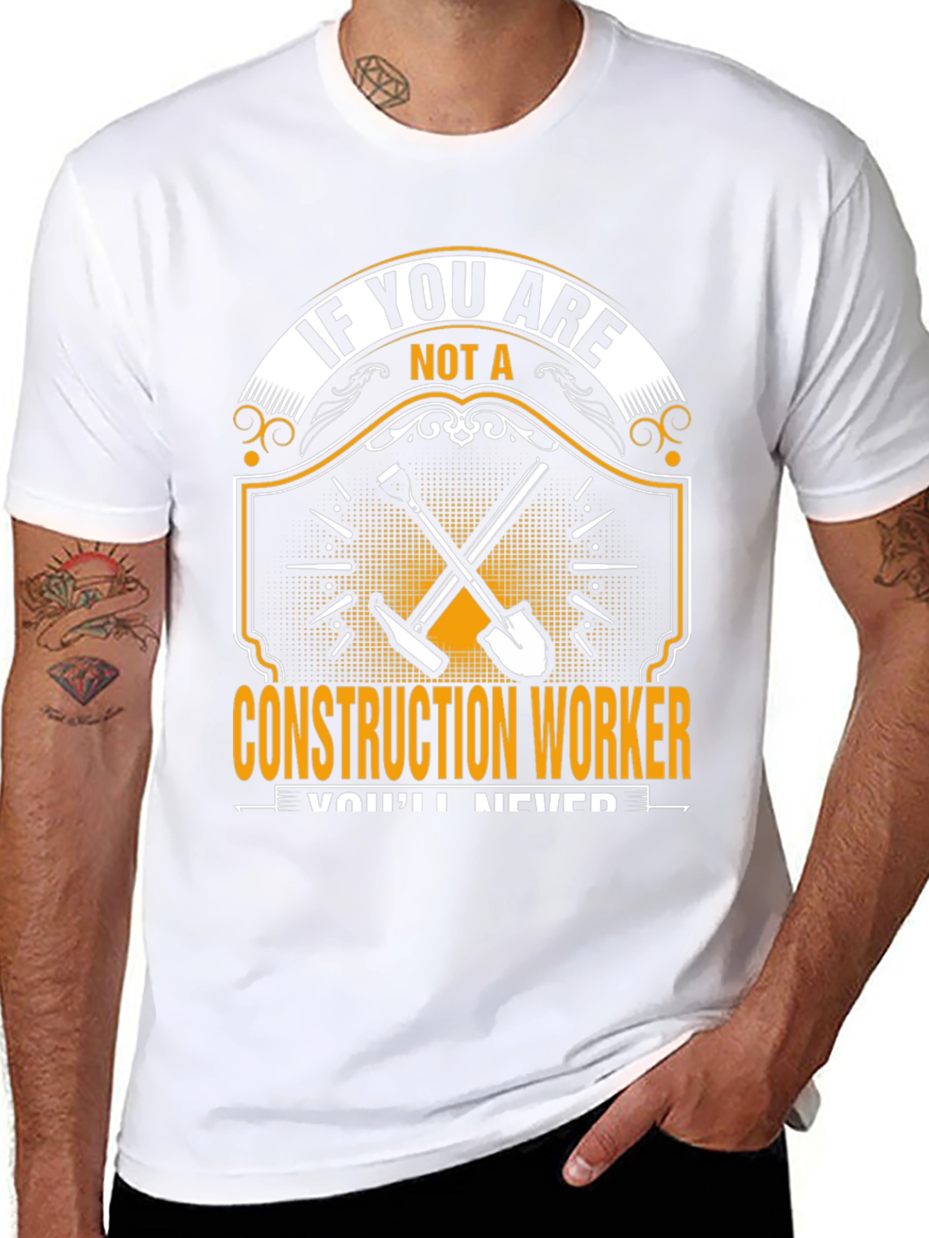 Construction Worker Graphic Tee - Black