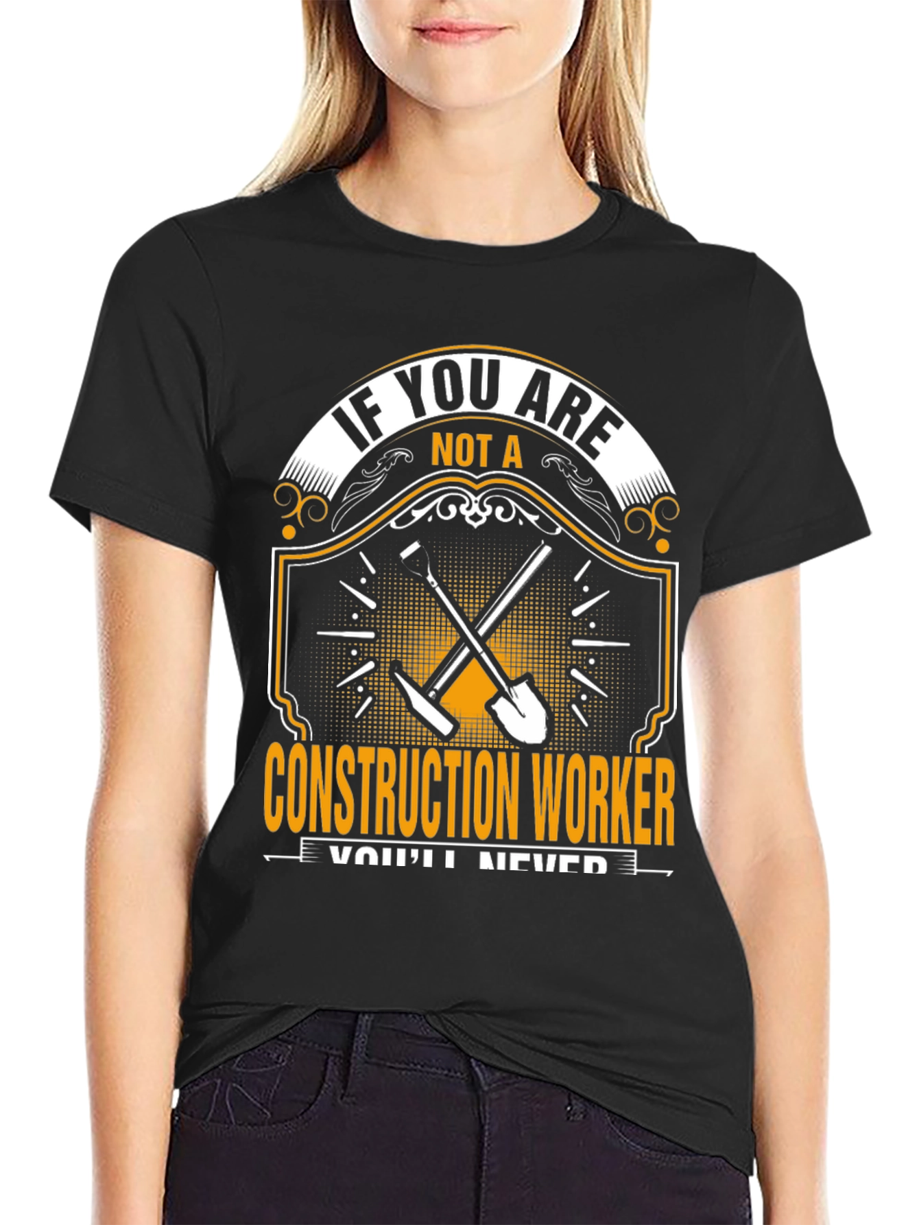 Construction Worker Graphic Tee - Black