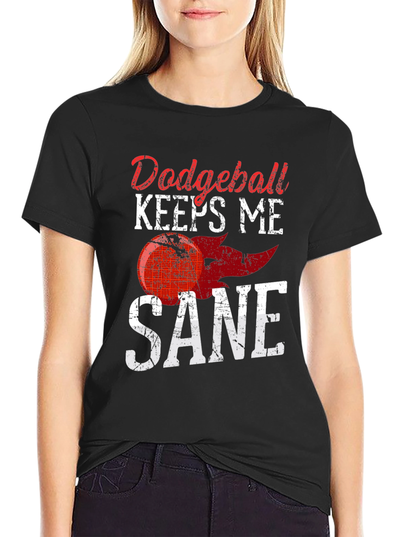 Dodgeball Keeps Me Sane Graphic Tee