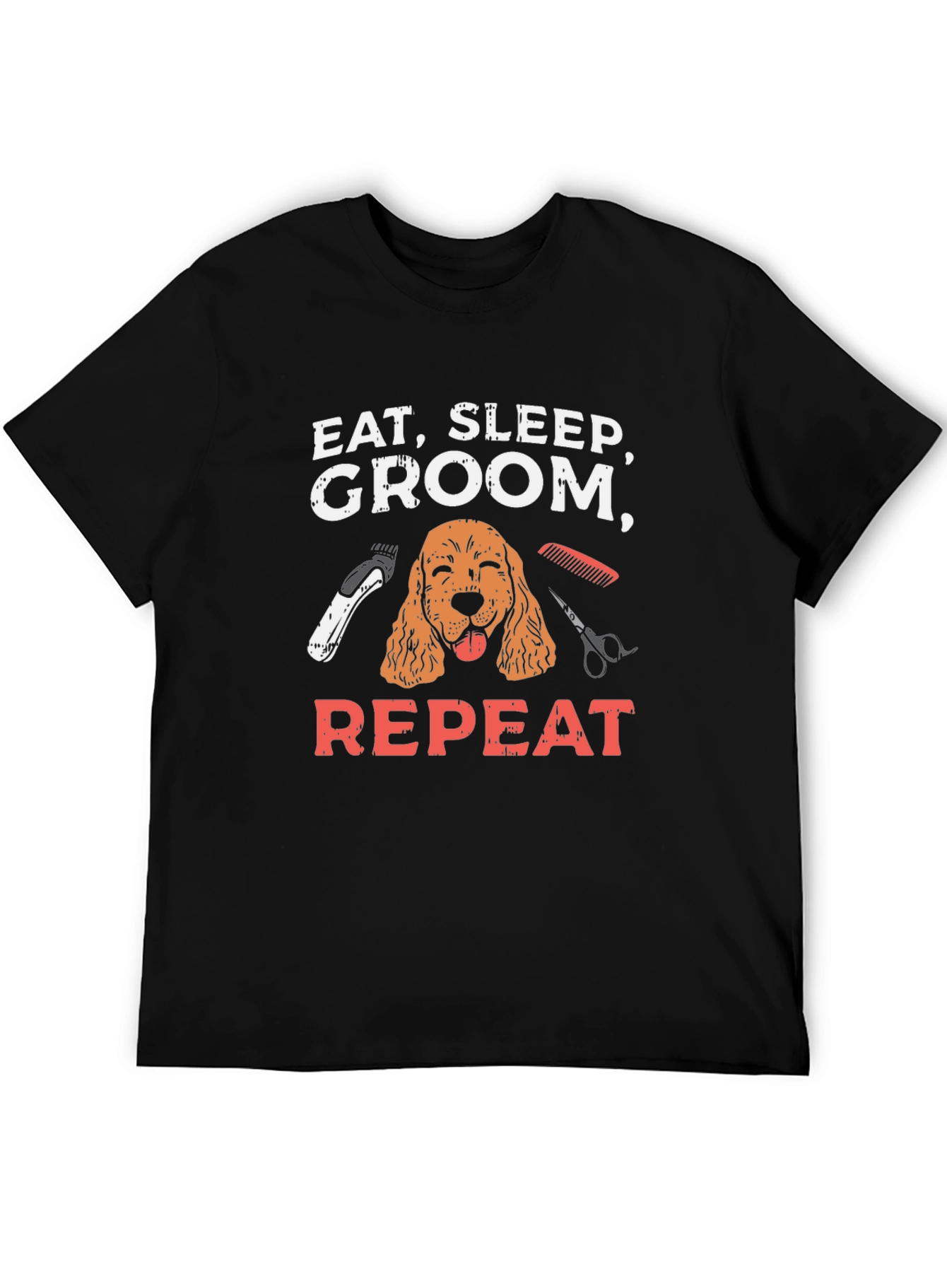 Eat Sleep Groom Repeat Dog T-Shirt