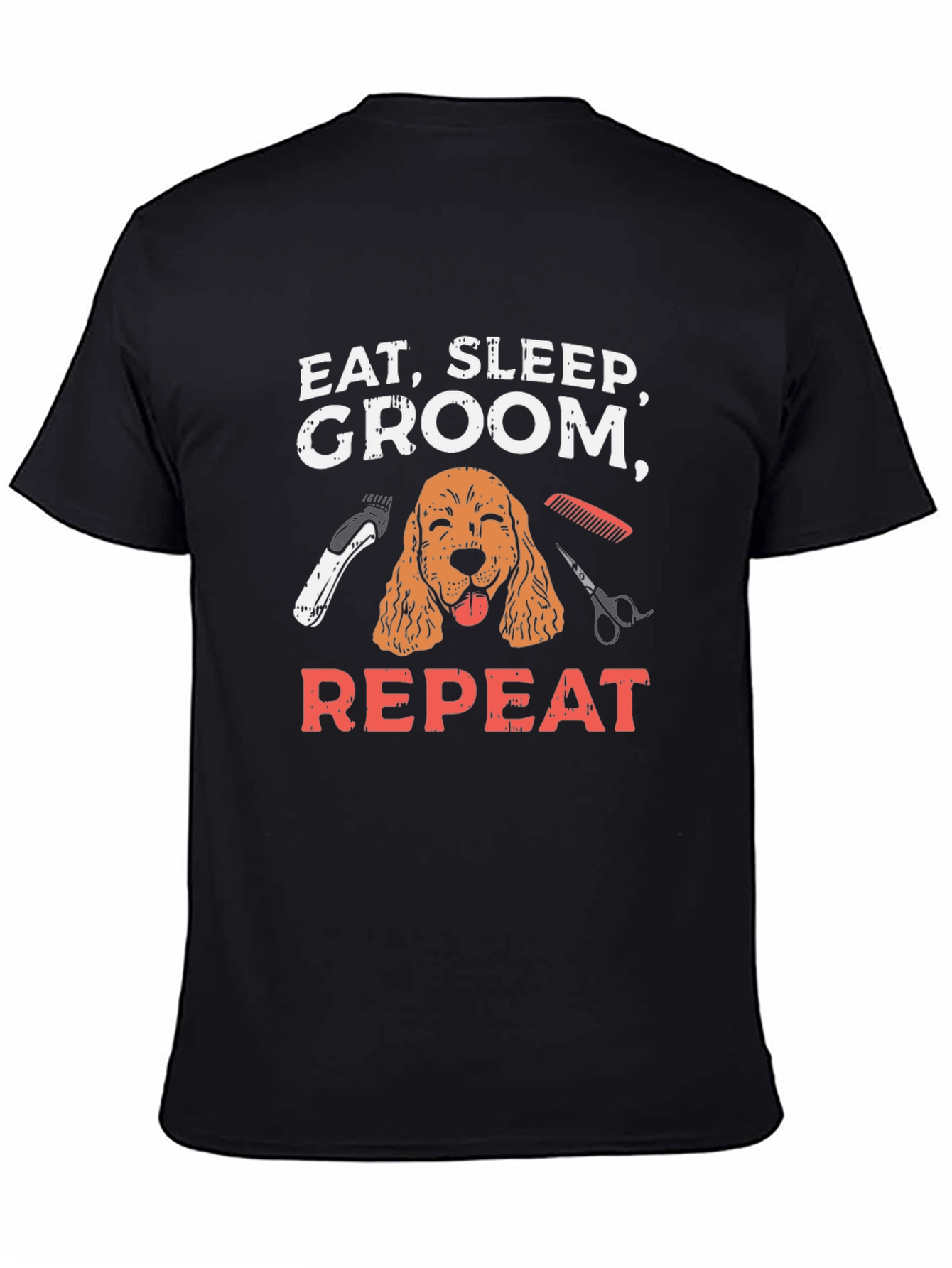 Eat Sleep Groom Repeat Dog T-Shirt