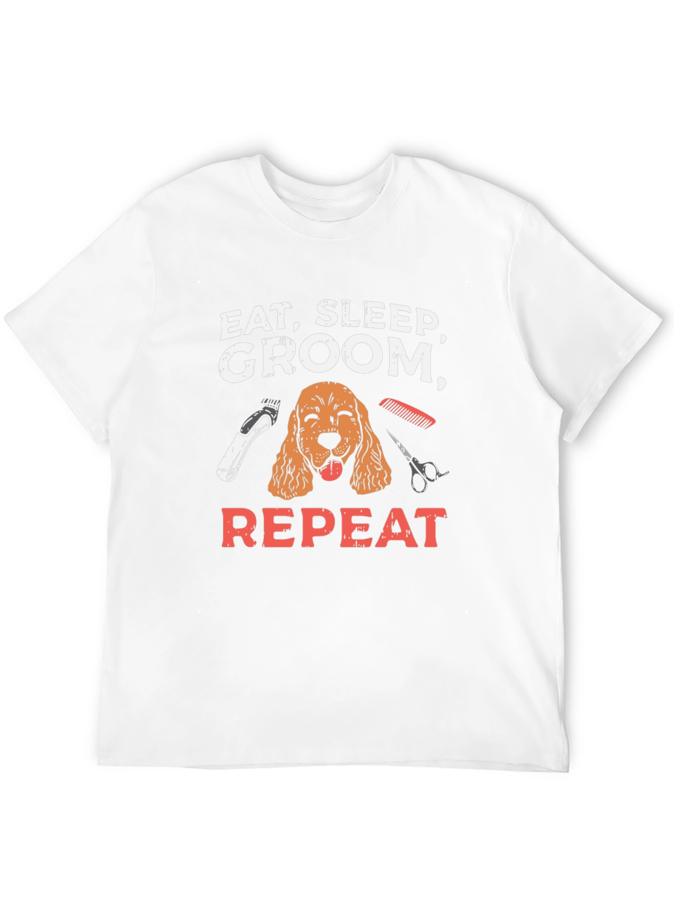Eat Sleep Groom Repeat Dog T-Shirt