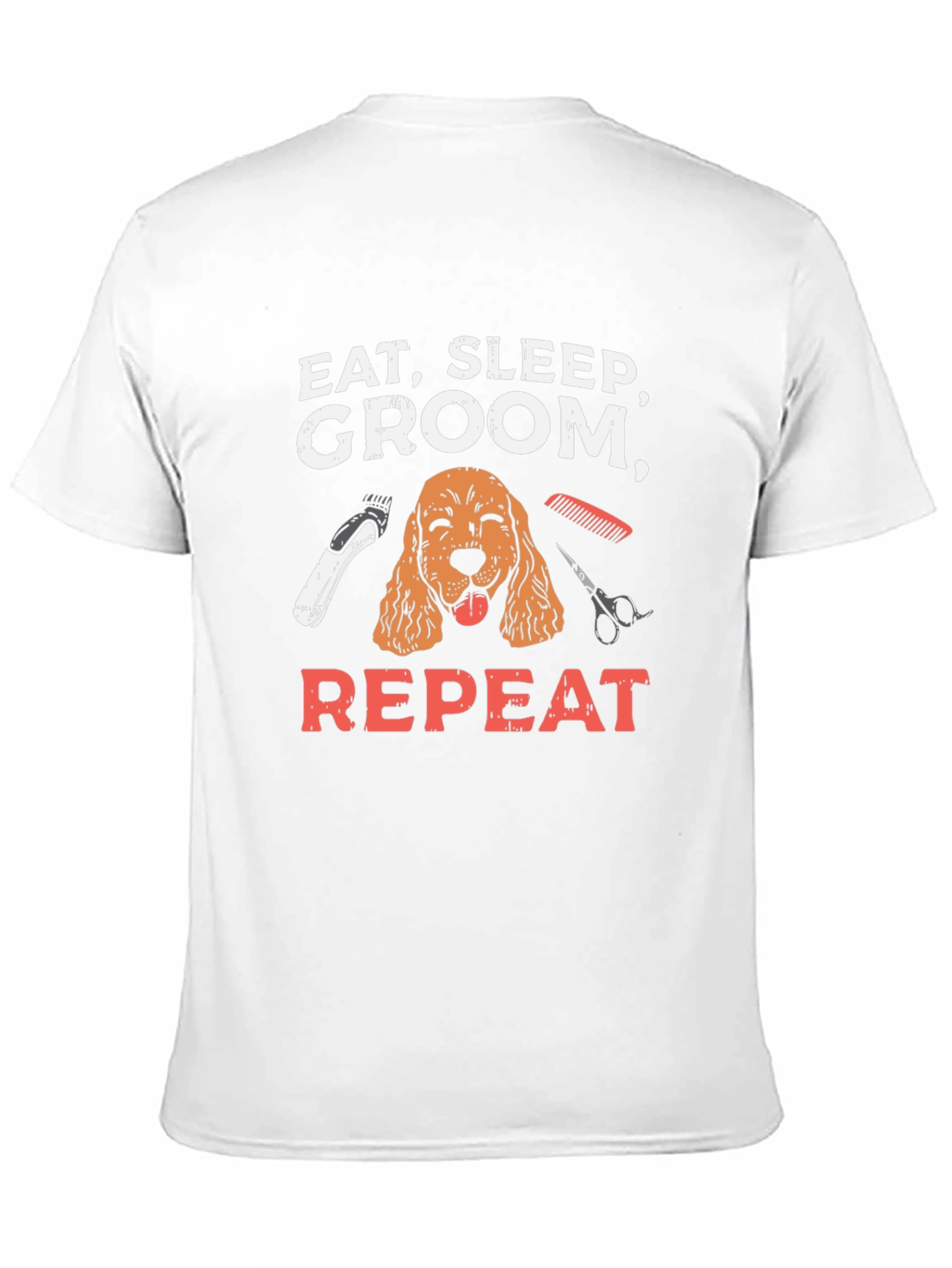 Eat Sleep Groom Repeat Dog T-Shirt