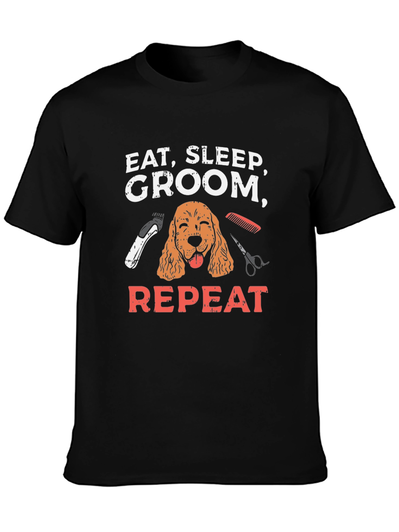 Eat Sleep Groom Repeat Dog T-Shirt