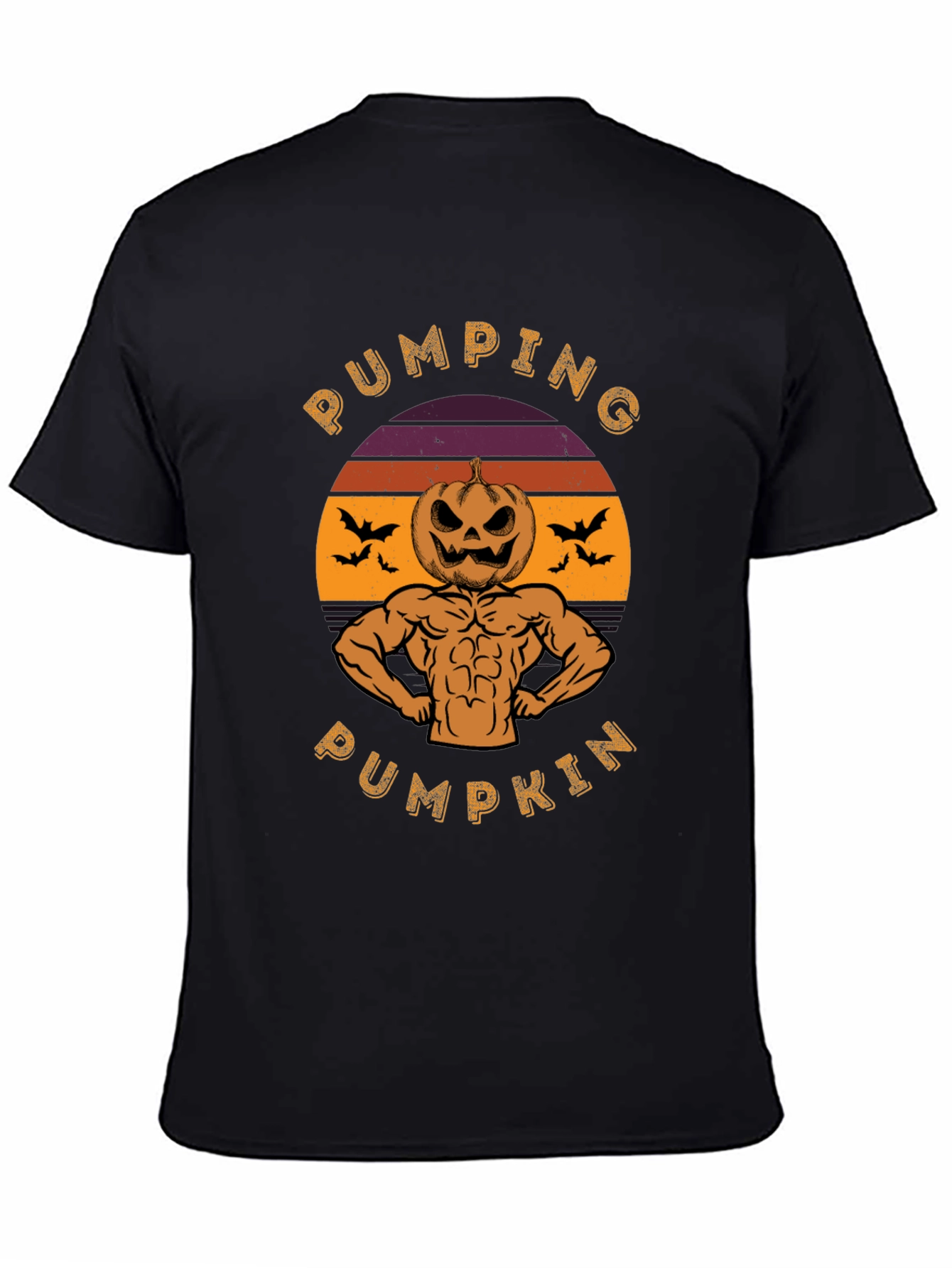 Pumping Pumpkin Halloween Graphic T-Shirt