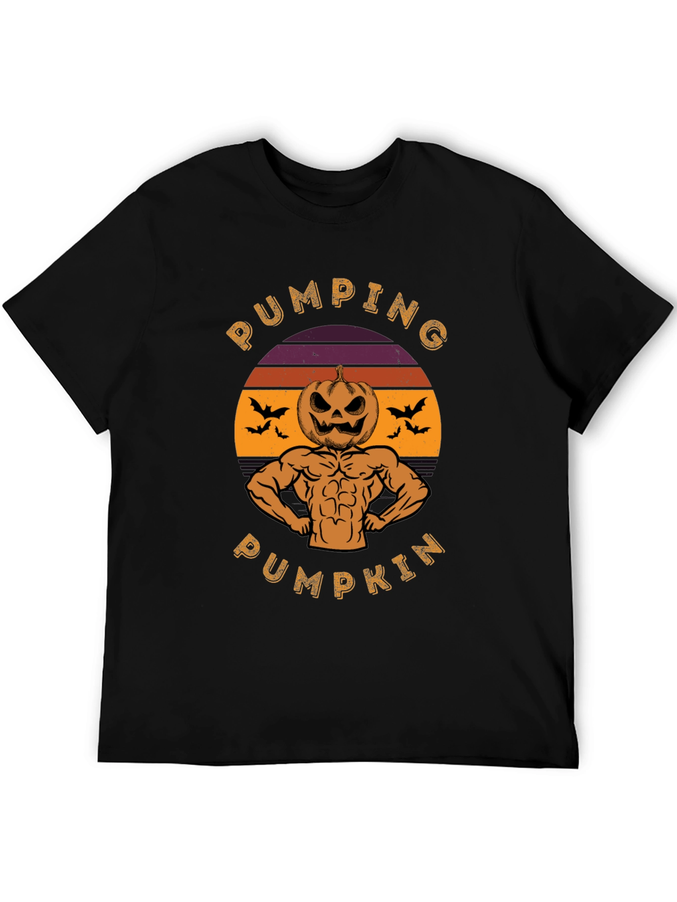 Pumping Pumpkin Halloween Graphic T-Shirt