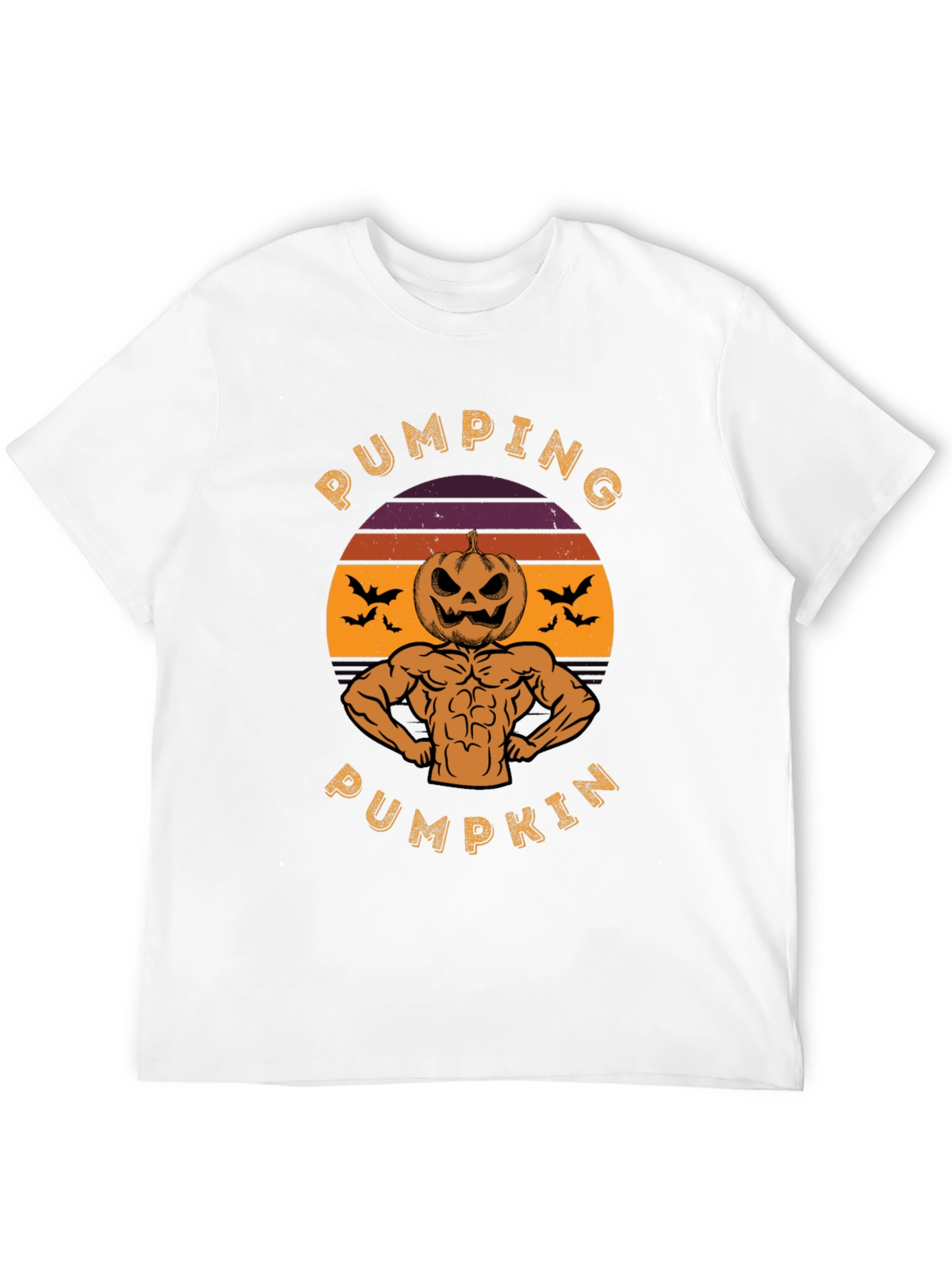 Pumping Pumpkin Halloween Graphic T-Shirt