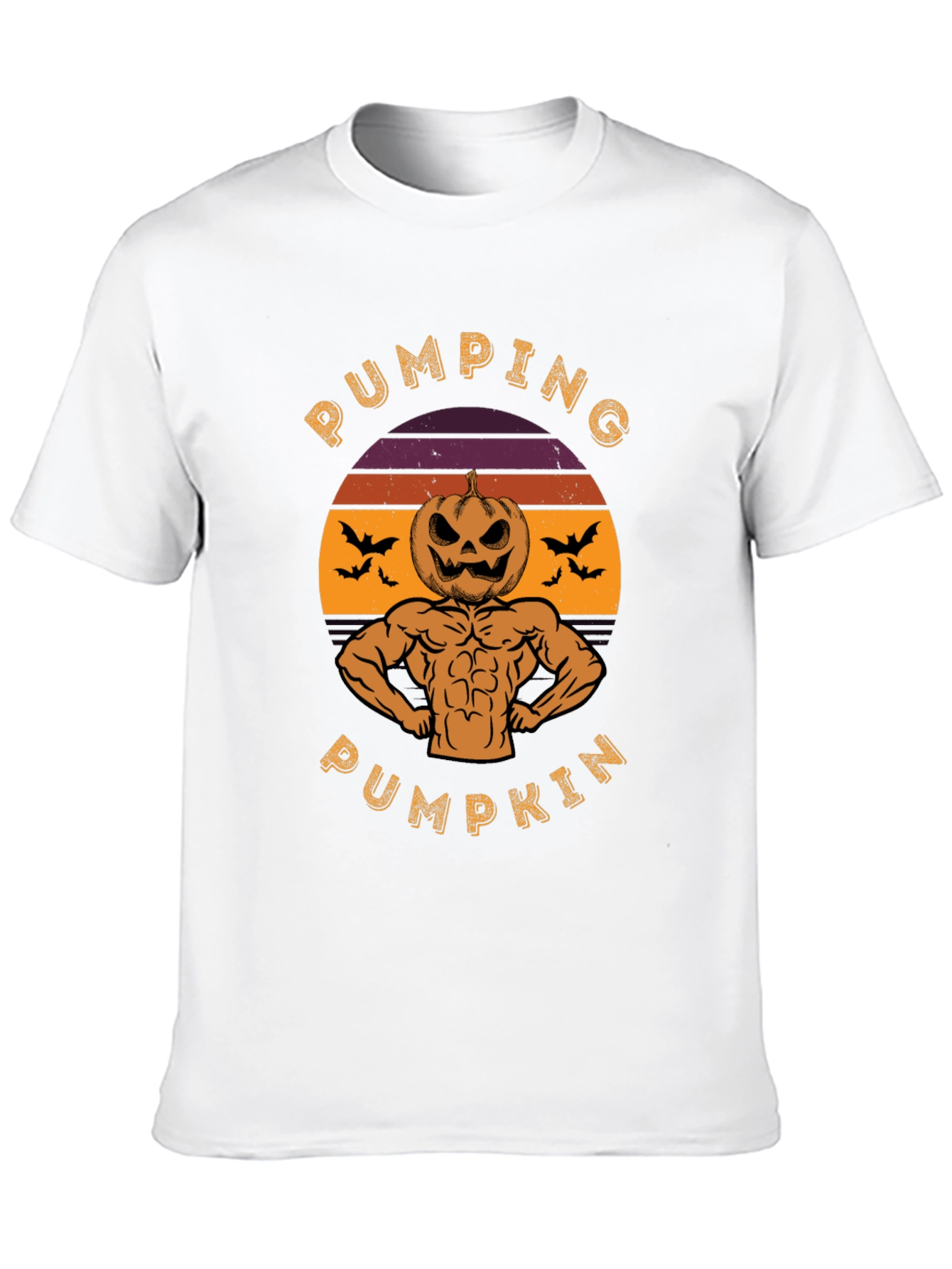 Pumping Pumpkin Halloween Graphic T-Shirt