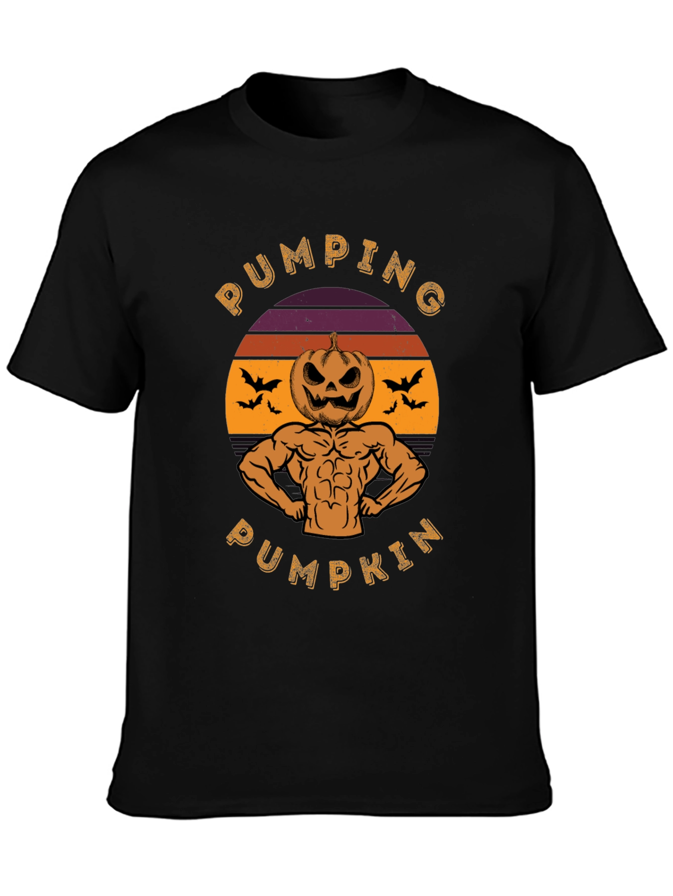 Pumping Pumpkin Halloween Graphic T-Shirt
