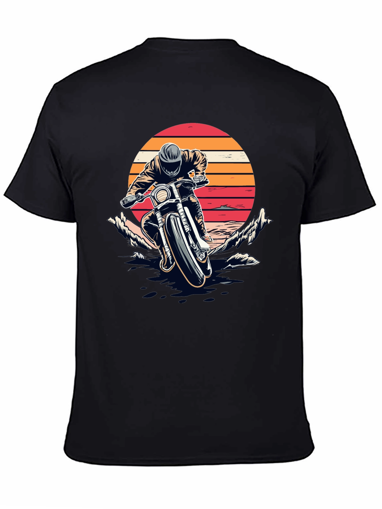 Motorcycle Sunset Graphic T-Shirt