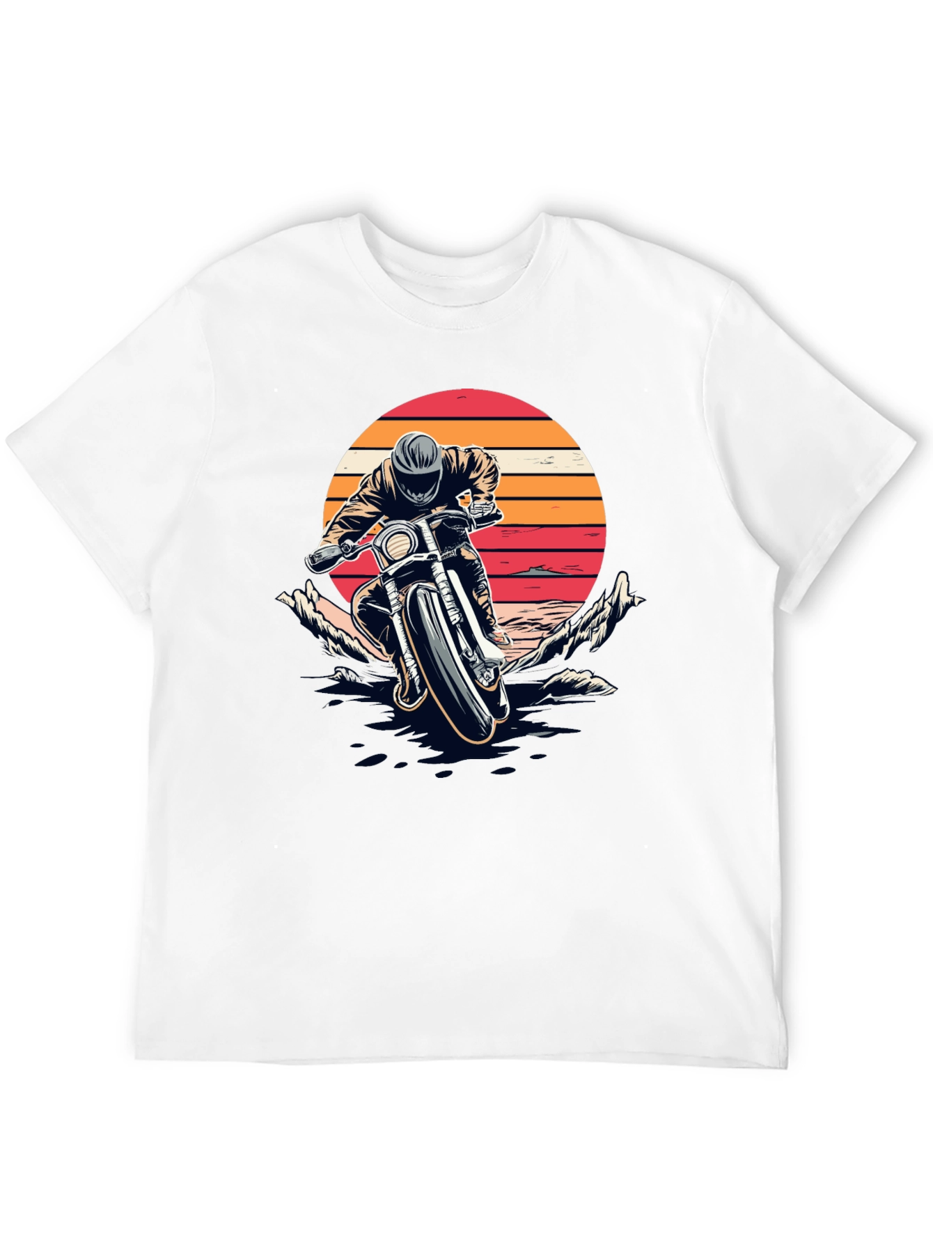 Motorcycle Sunset Graphic T-Shirt
