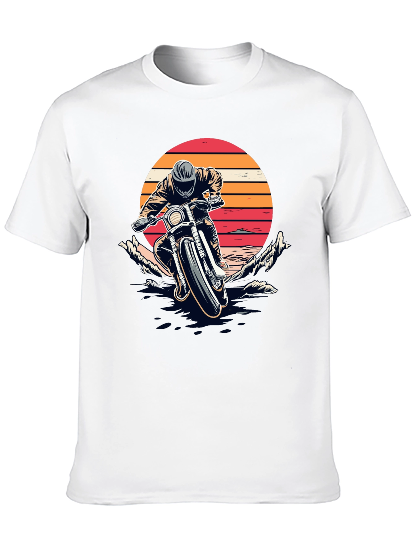Motorcycle Sunset Graphic T-Shirt