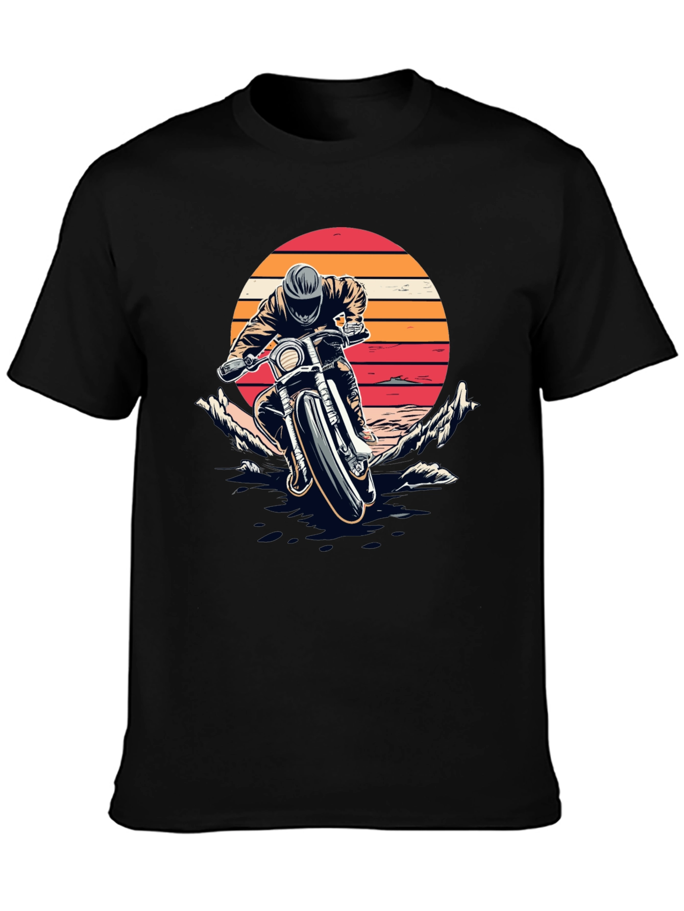 Motorcycle Sunset Graphic T-Shirt