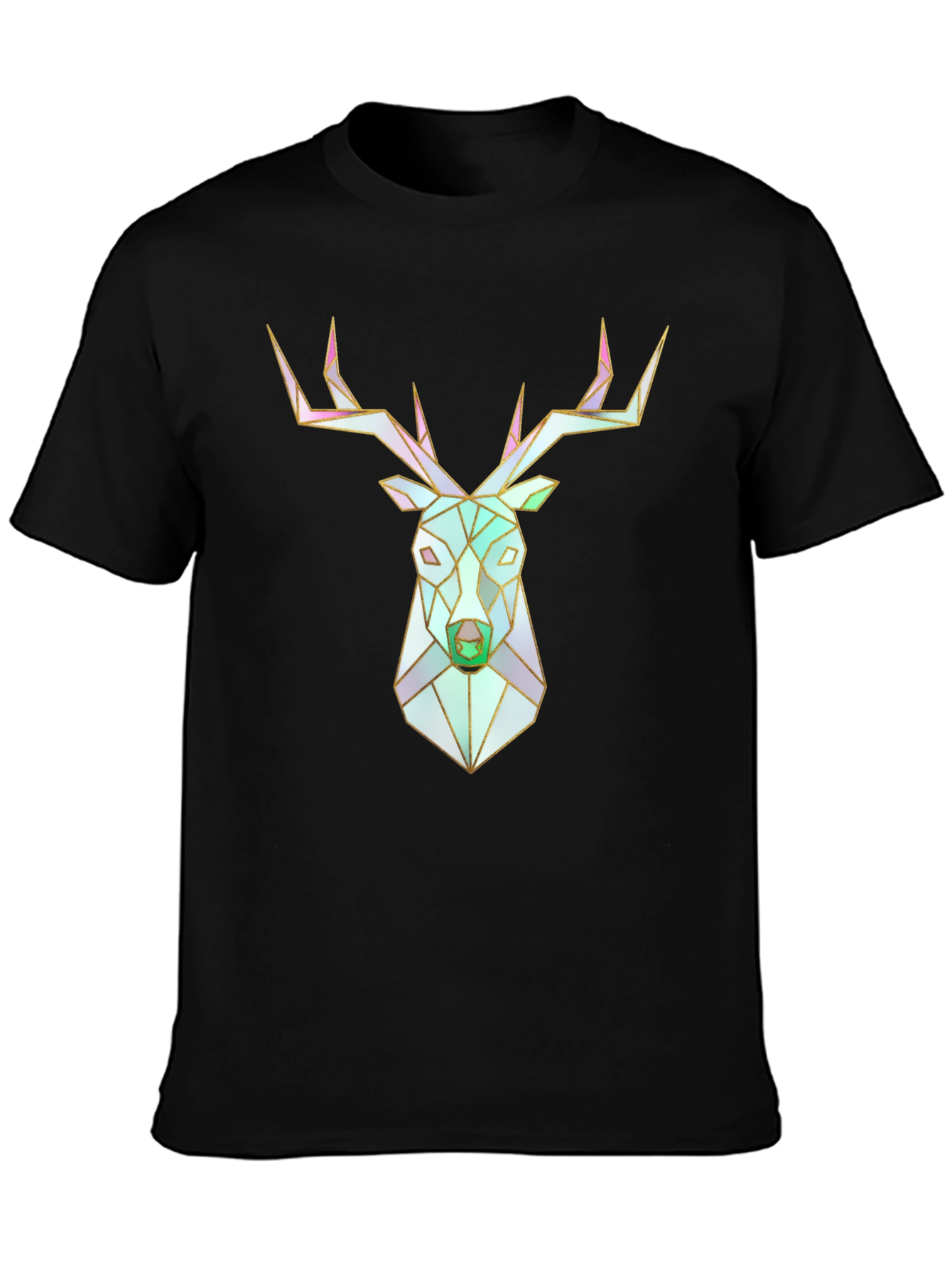 Geometric Deer Head Graphic T-Shirt