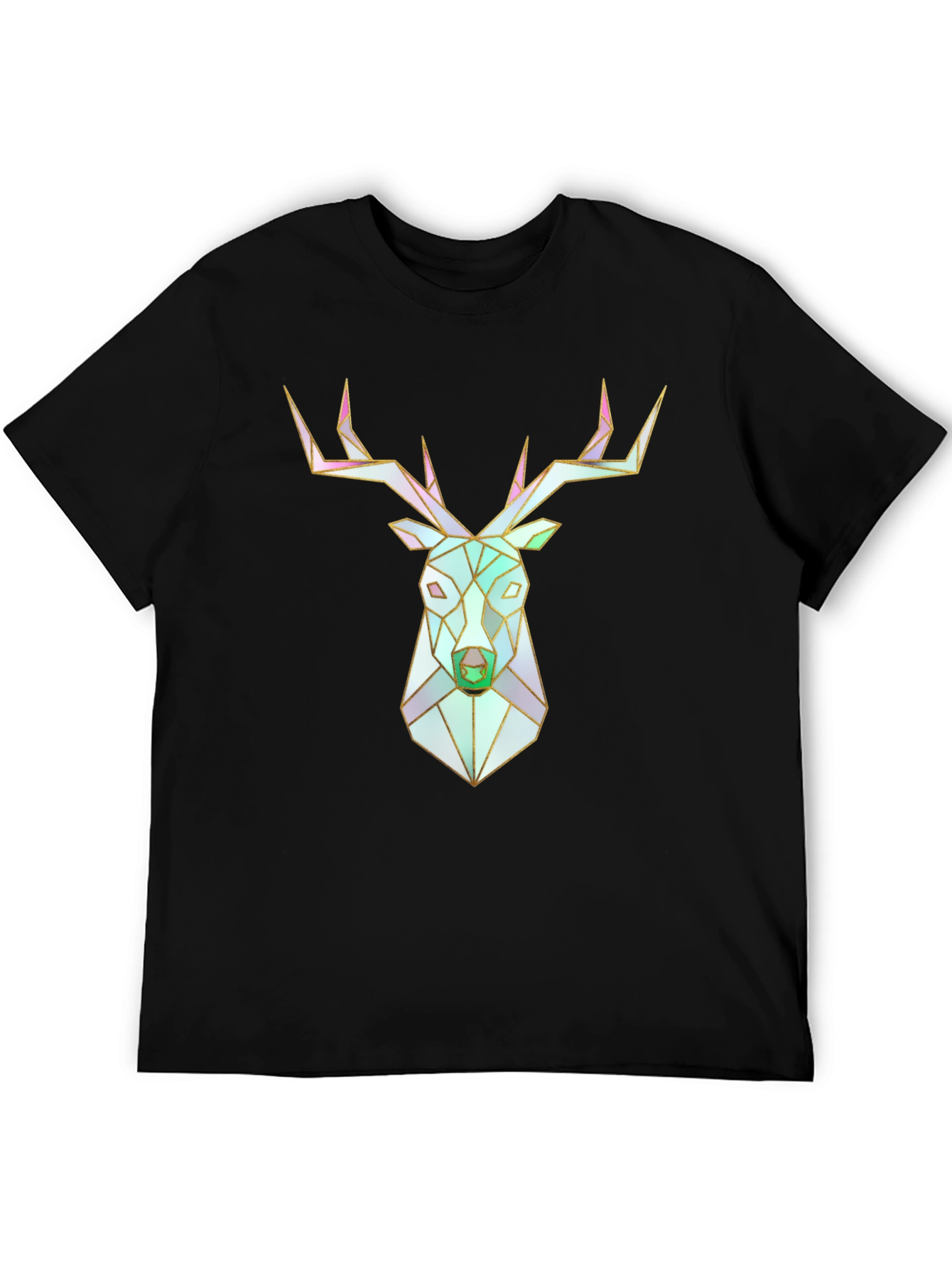 Geometric Deer Head Graphic T-Shirt