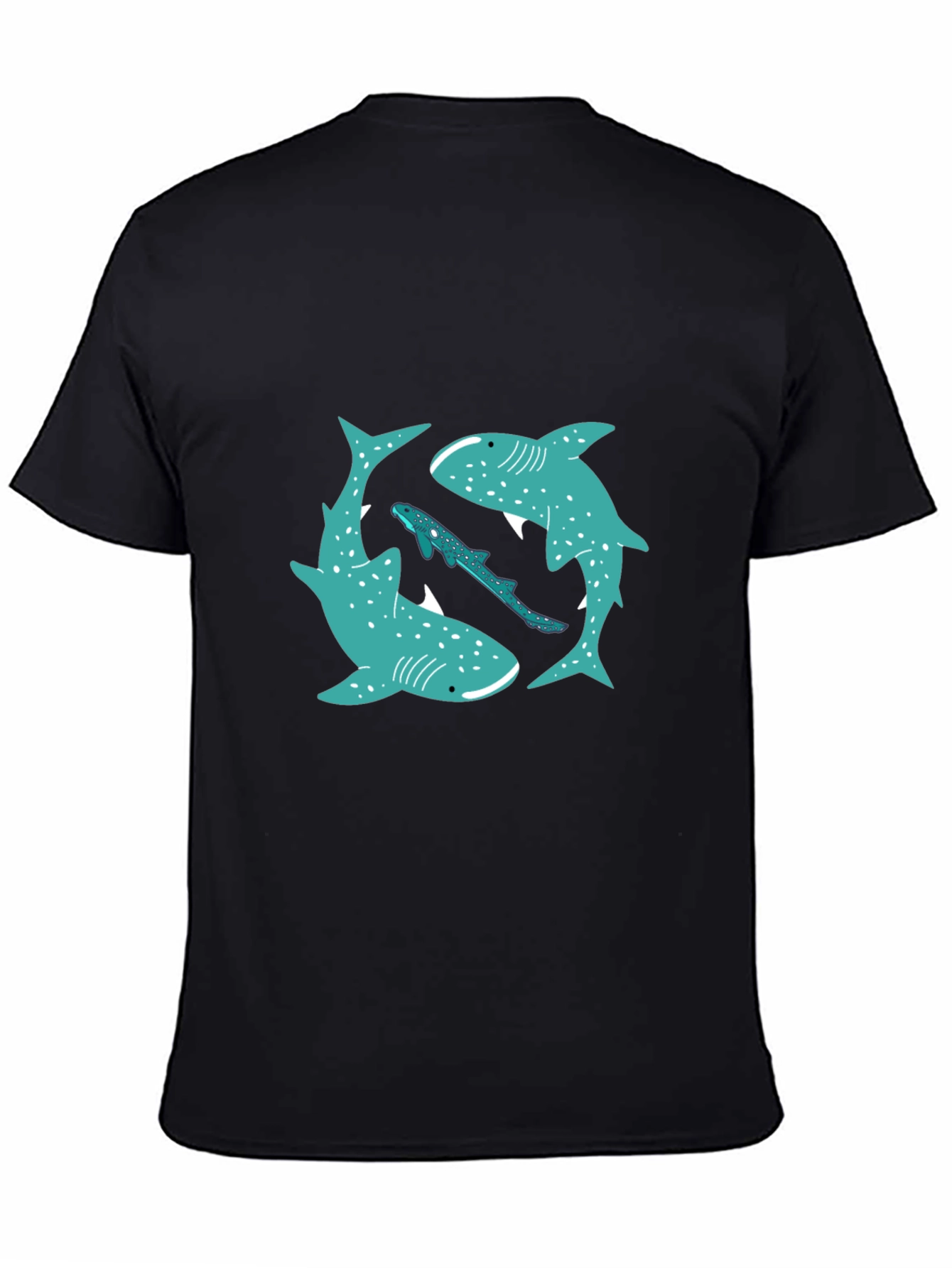 Shark Circle Graphic Tee - Casual Style