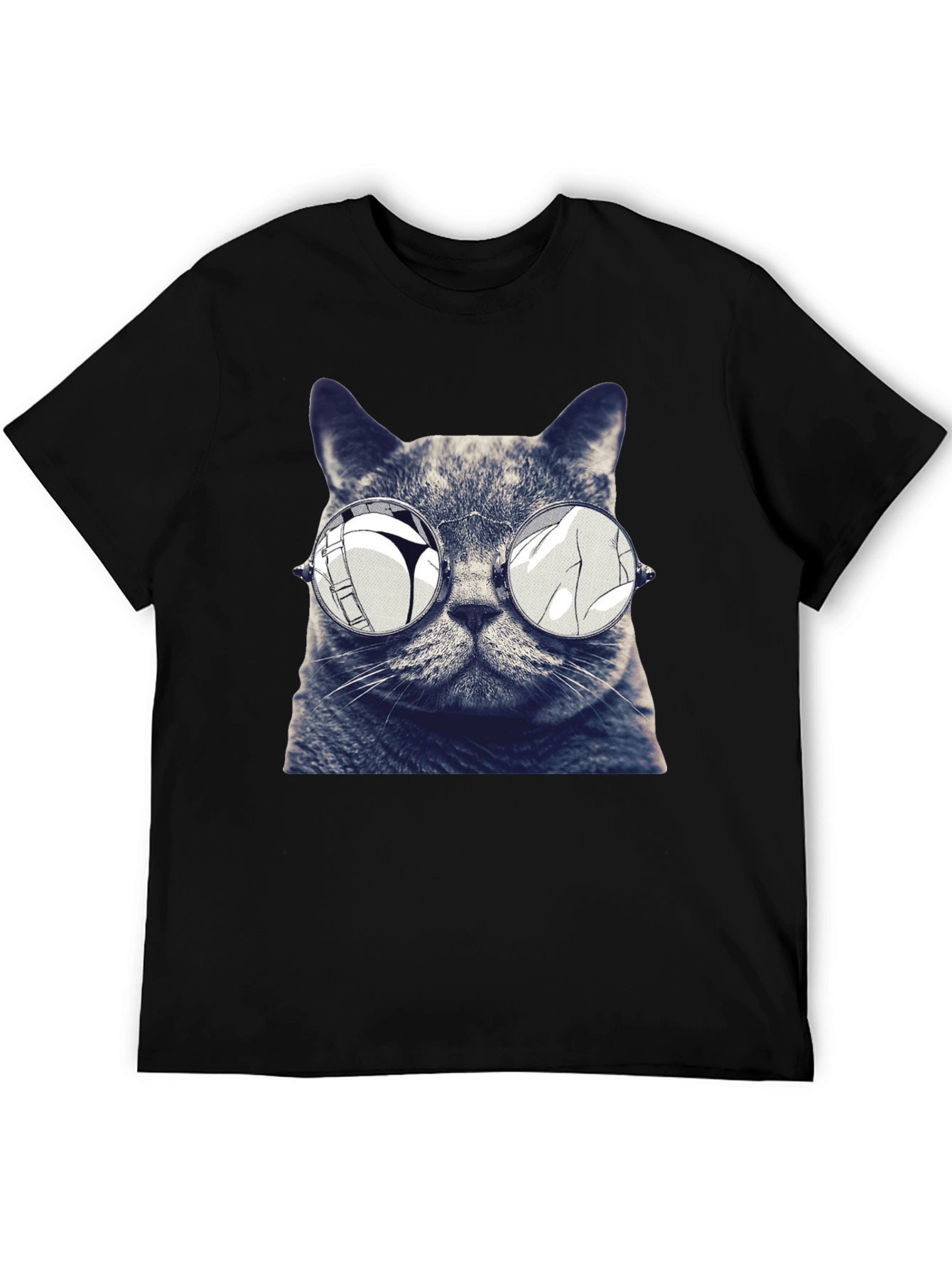 Cat with Glasses Graphic T-Shirt