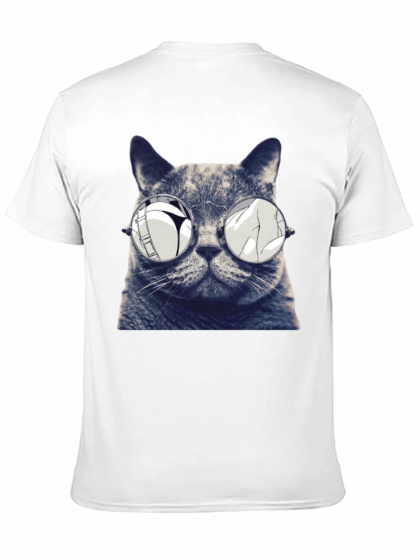Cat with Glasses Graphic T-Shirt
