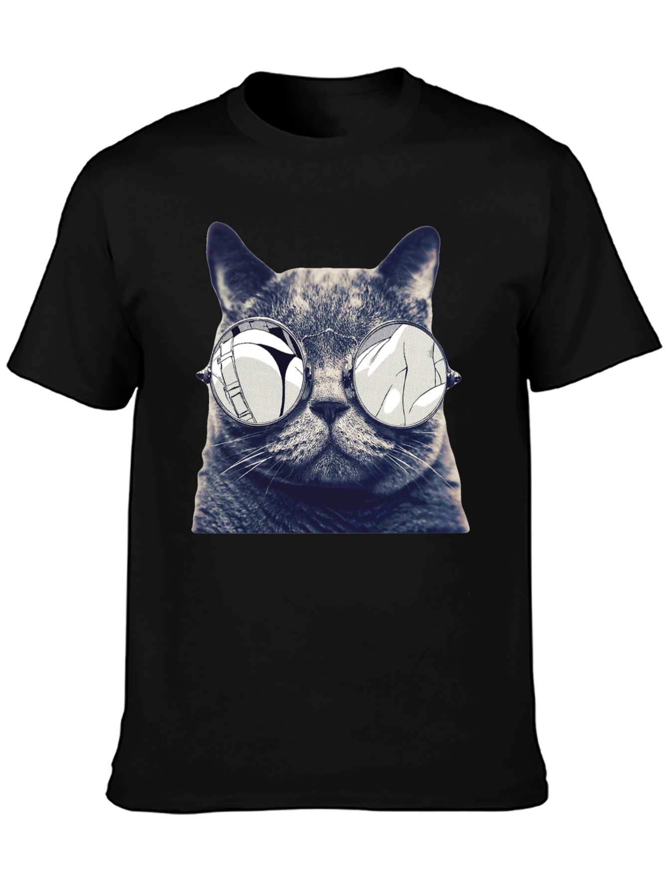 Cat with Glasses Graphic T-Shirt