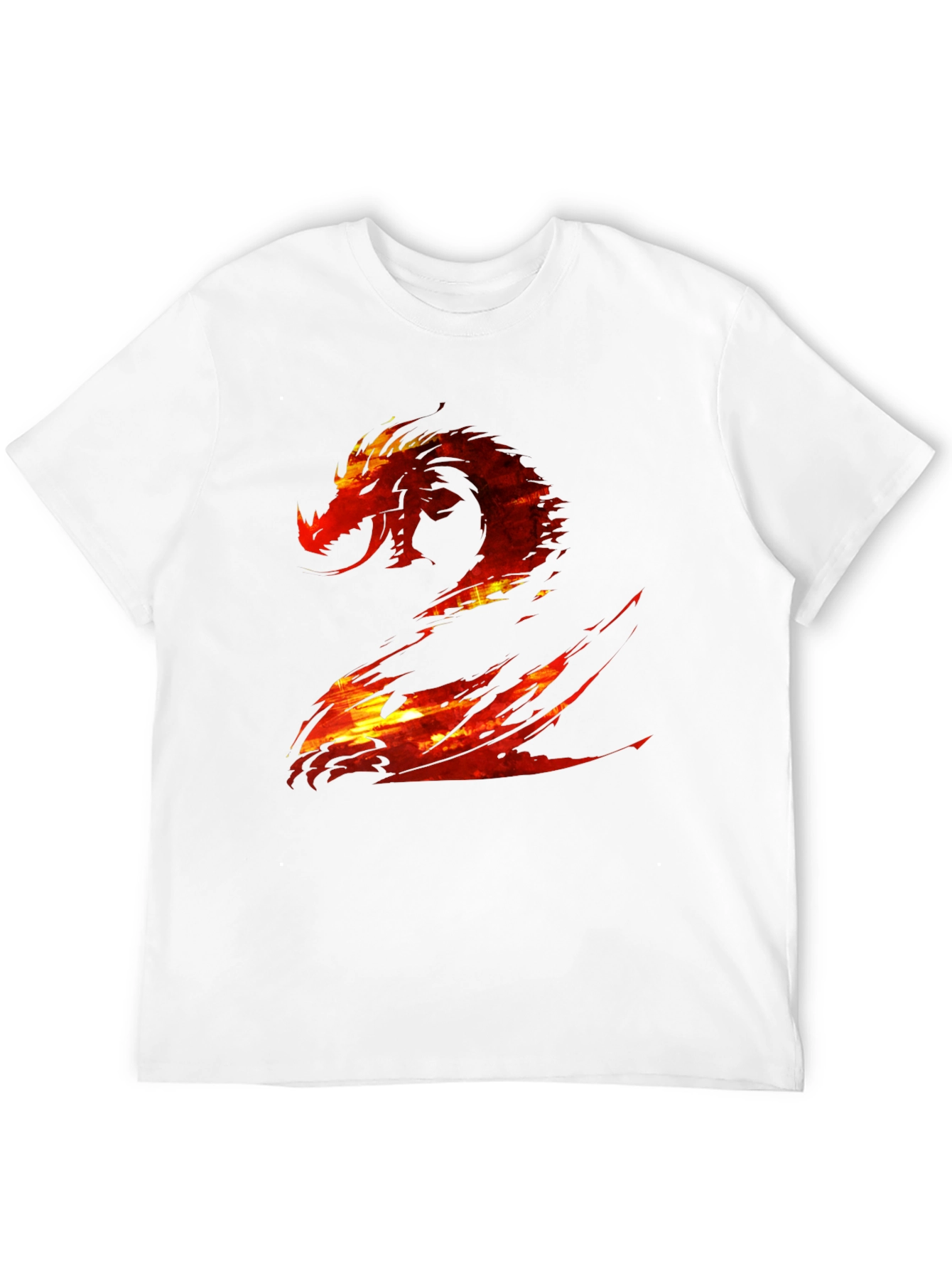 Fiery Dragon Graphic Print Black T-Shirt