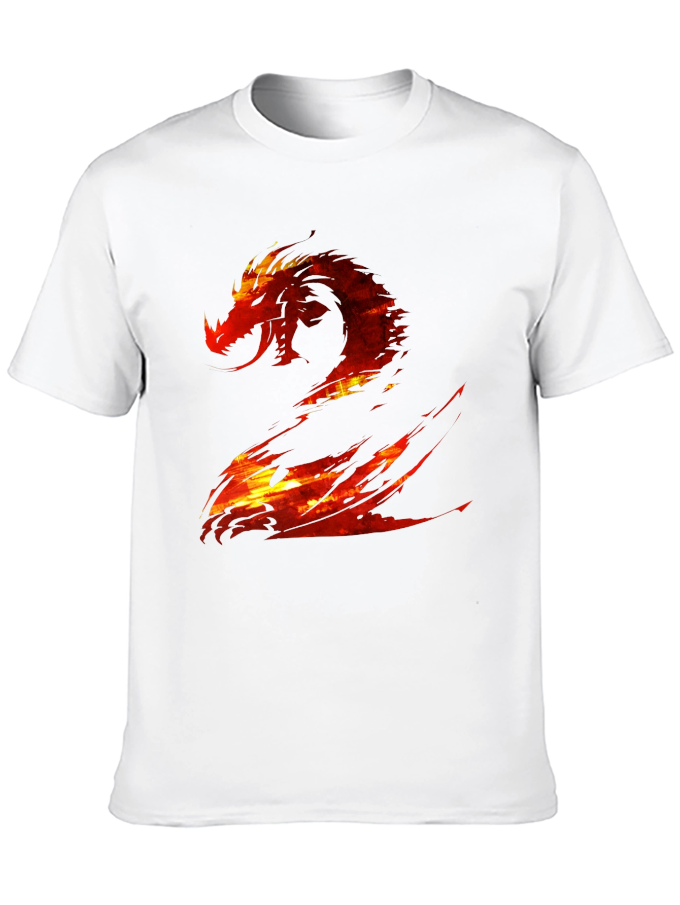 Fiery Dragon Graphic Print Black T-Shirt