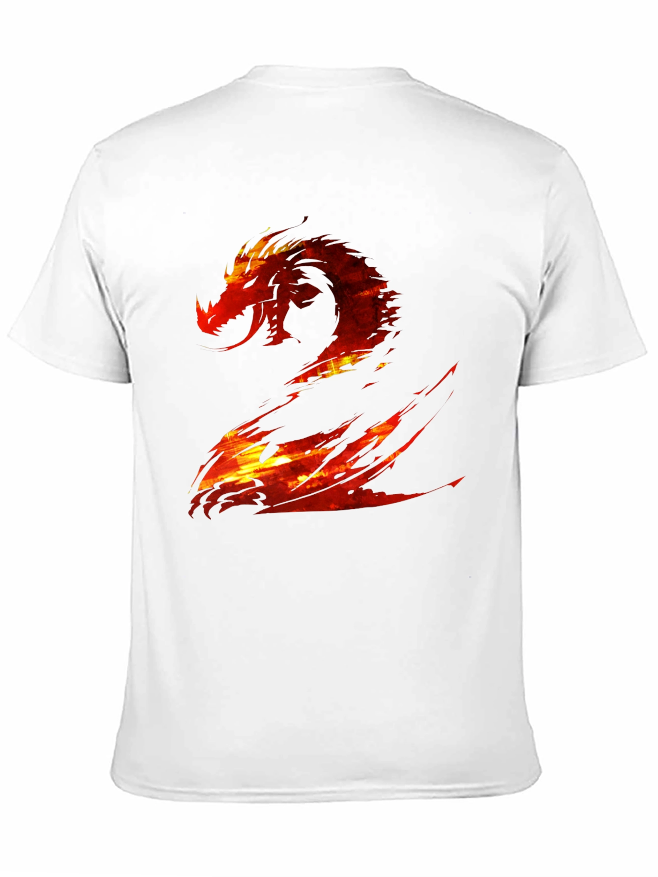 Fiery Dragon Graphic Print Black T-Shirt