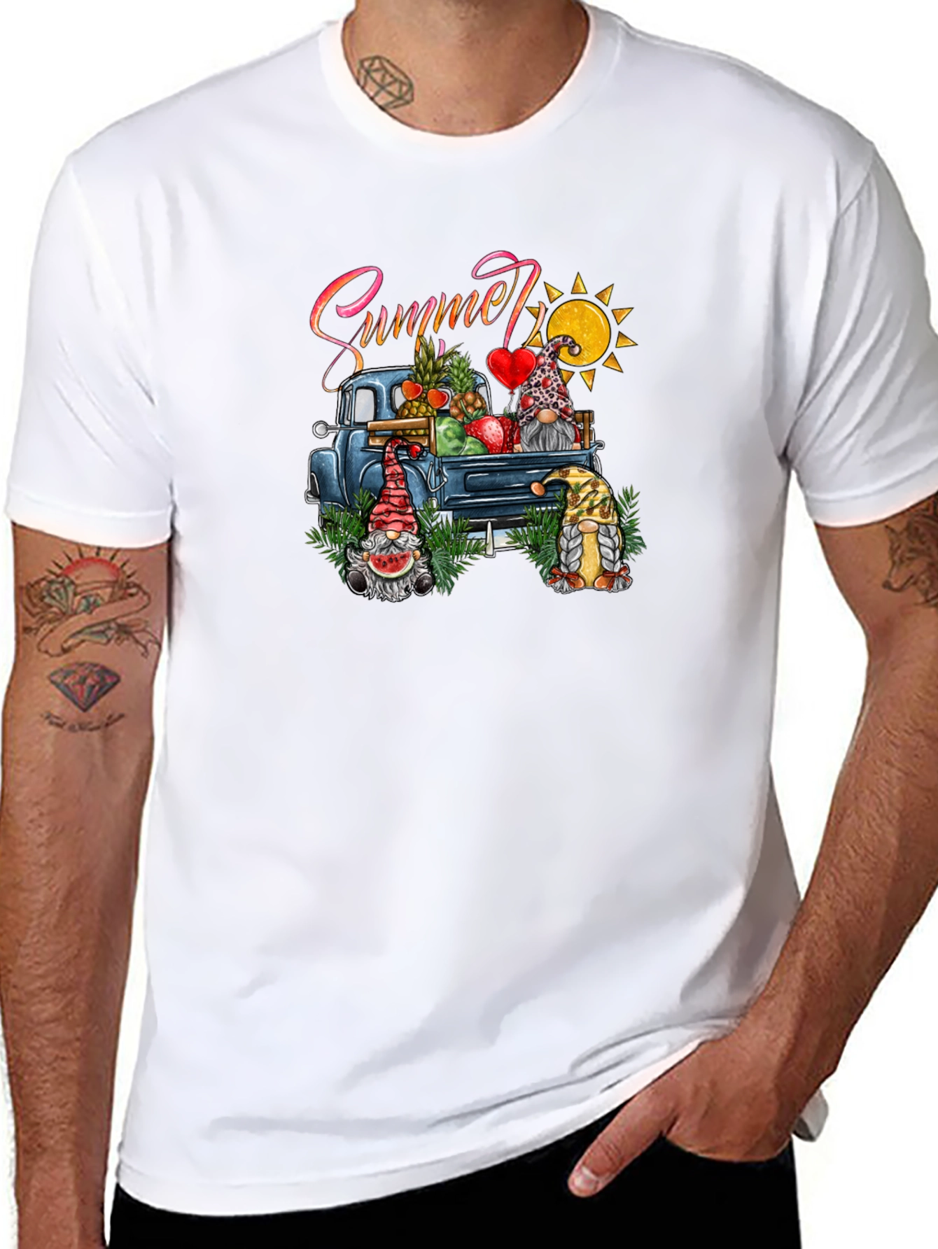 Summer Gnomes Truck Black T-Shirt