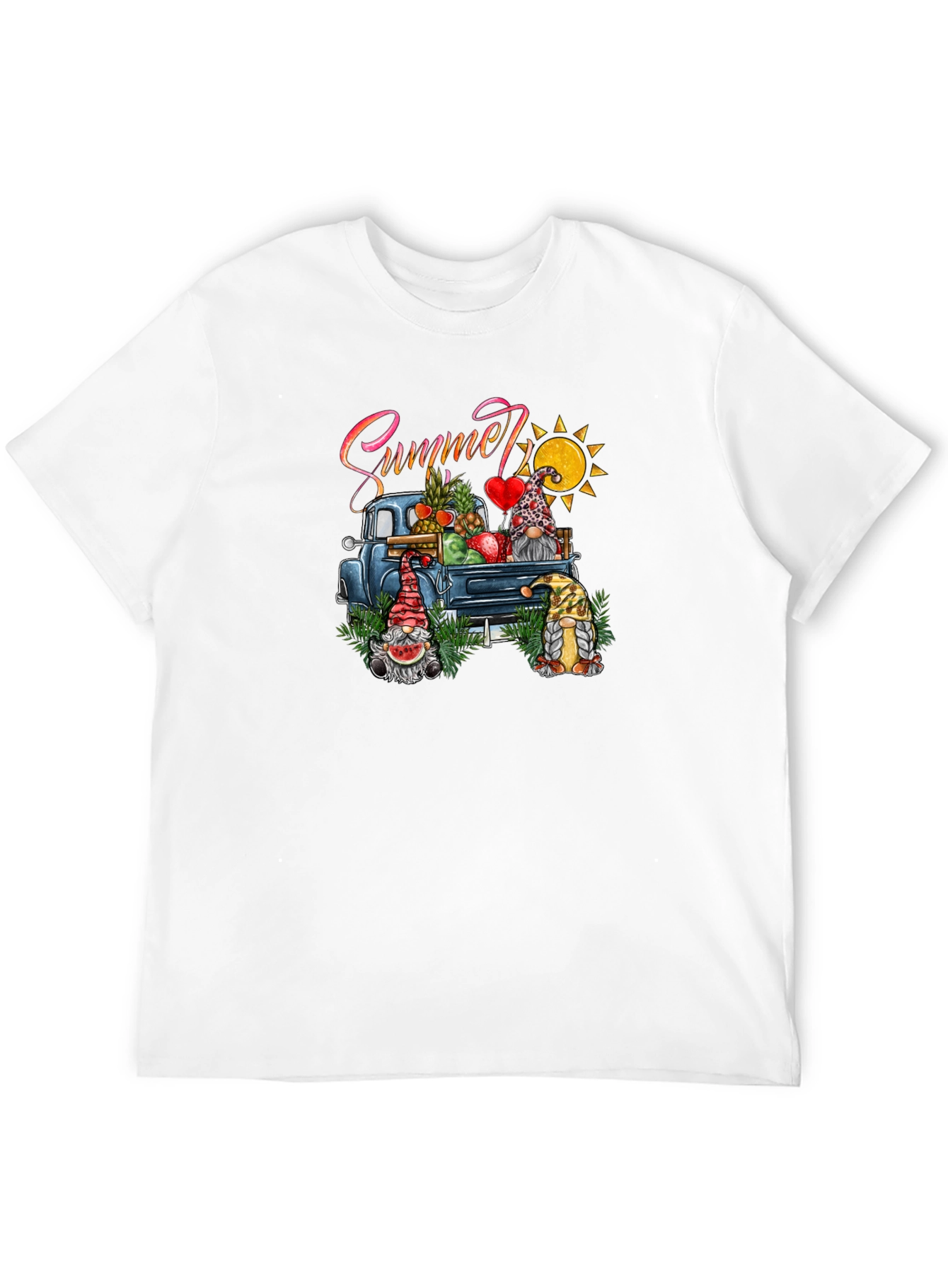 Summer Gnomes Truck Black T-Shirt