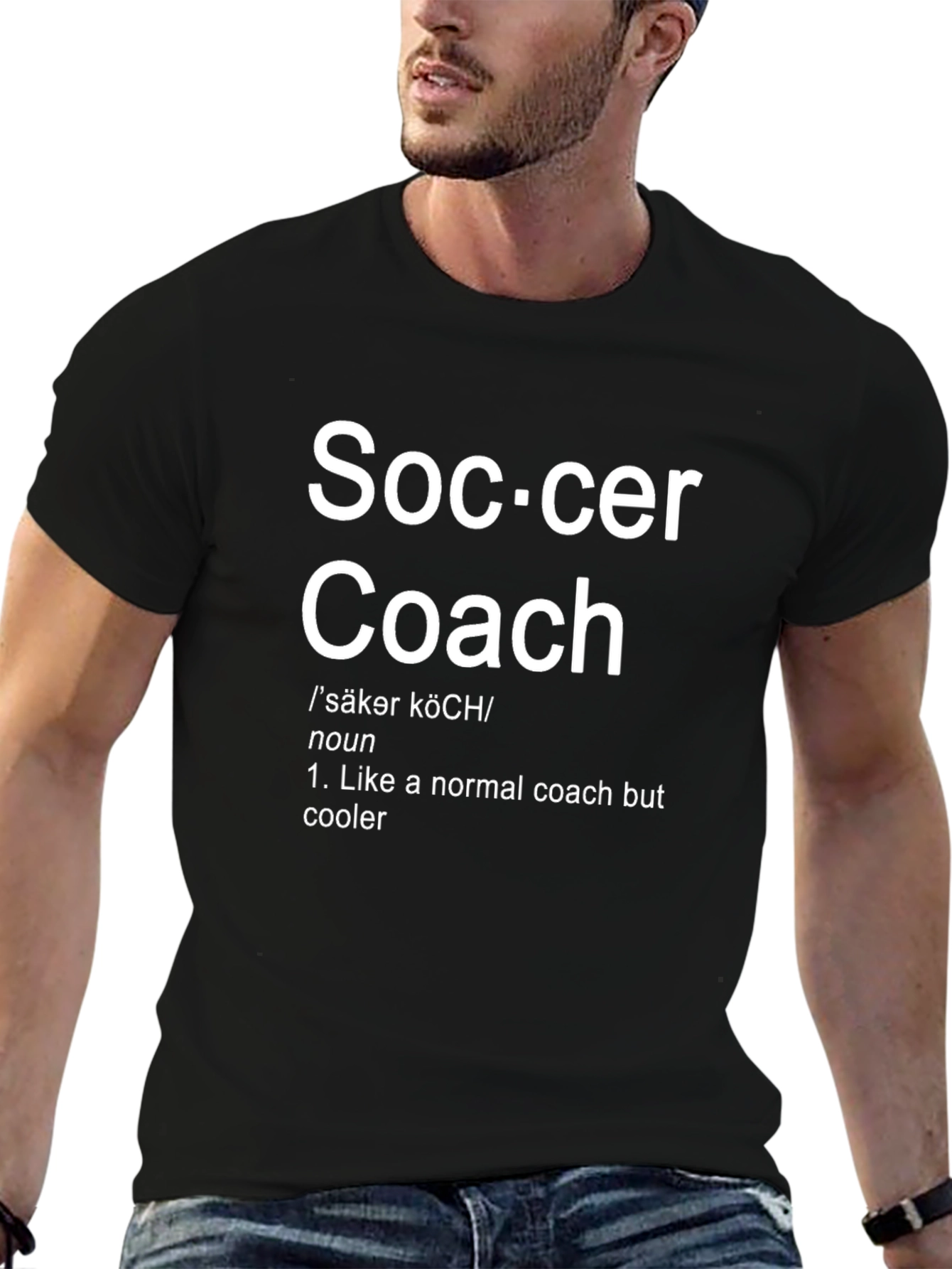 Soccer Coach Definition Black T-Shirt