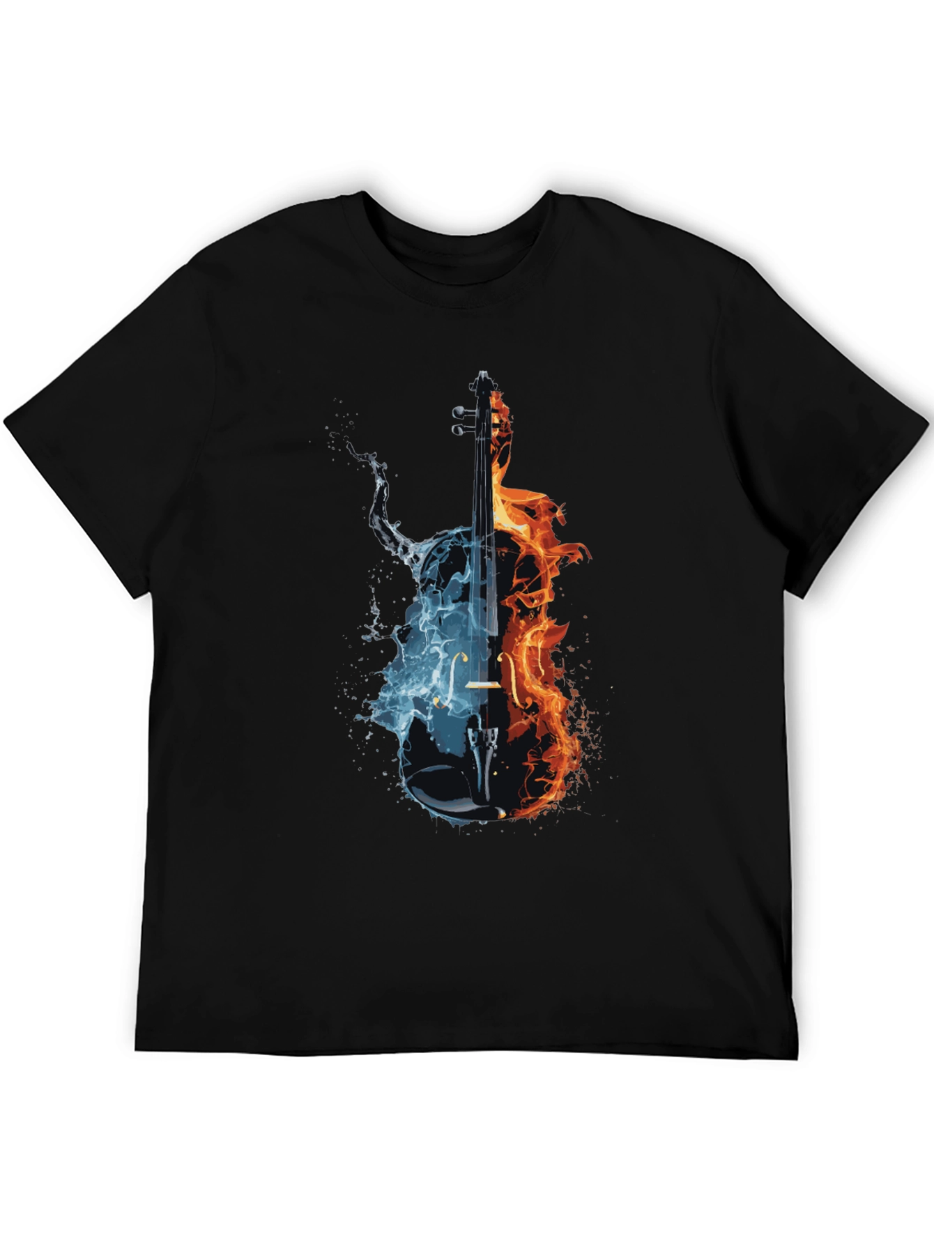 Fire and Ice Cello Graphic T-Shirt