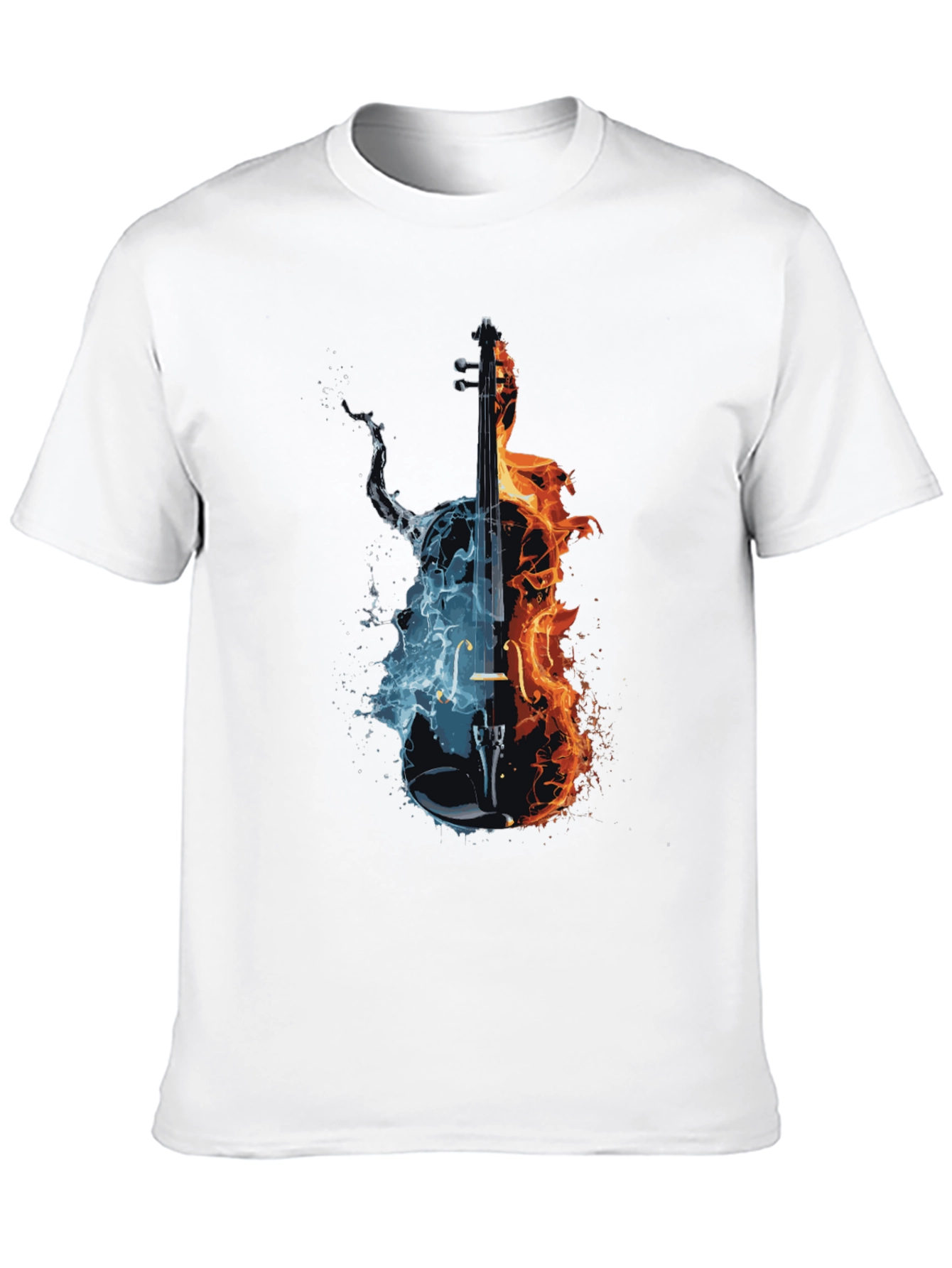 Fire and Ice Cello Graphic T-Shirt