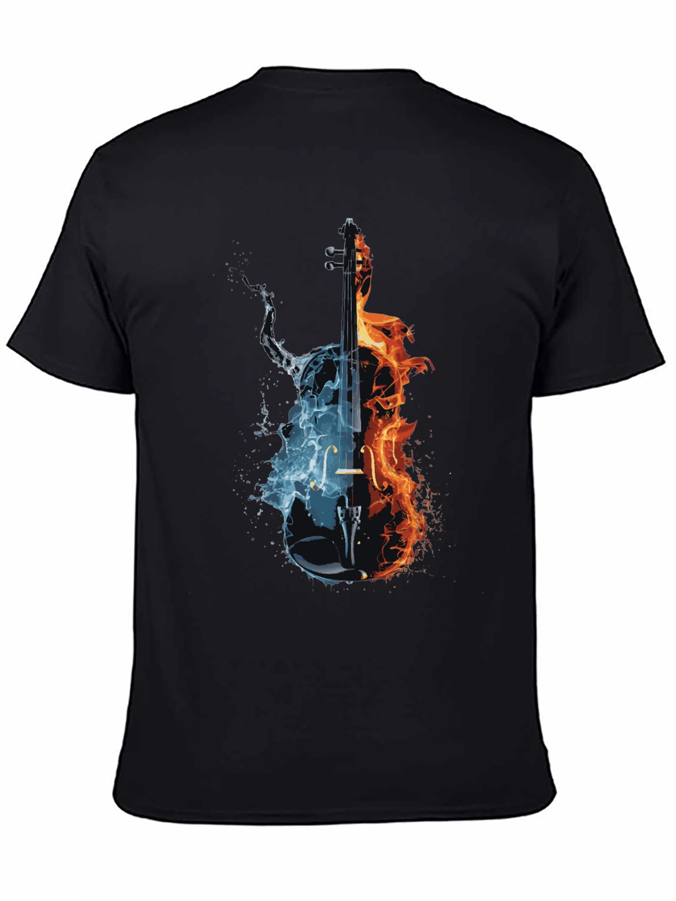 Fire and Ice Cello Graphic T-Shirt