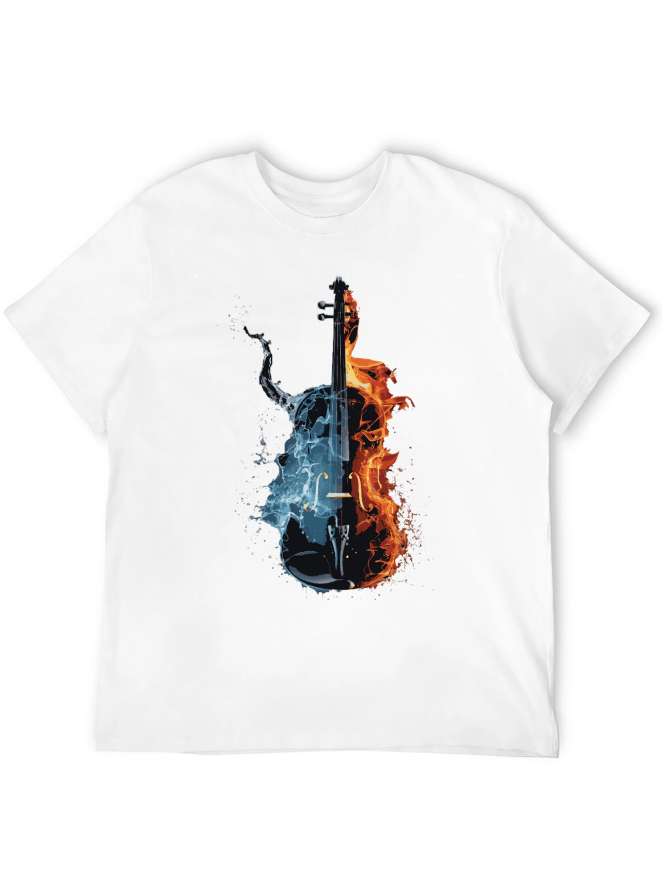 Fire and Ice Cello Graphic T-Shirt
