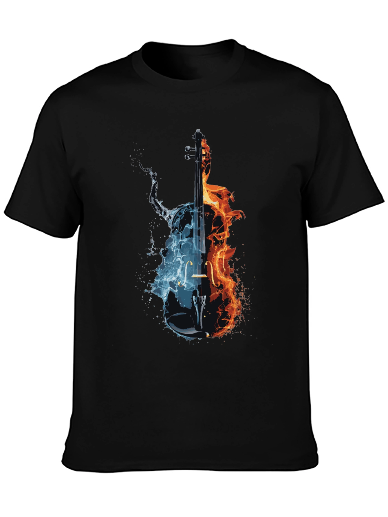 Fire and Ice Cello Graphic T-Shirt