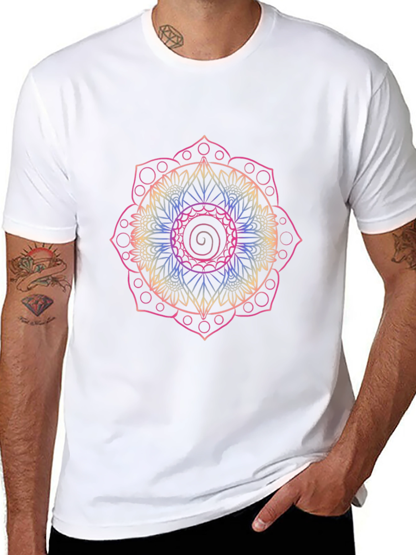Mandala Graphic Tee - Mens Black T-Shirt