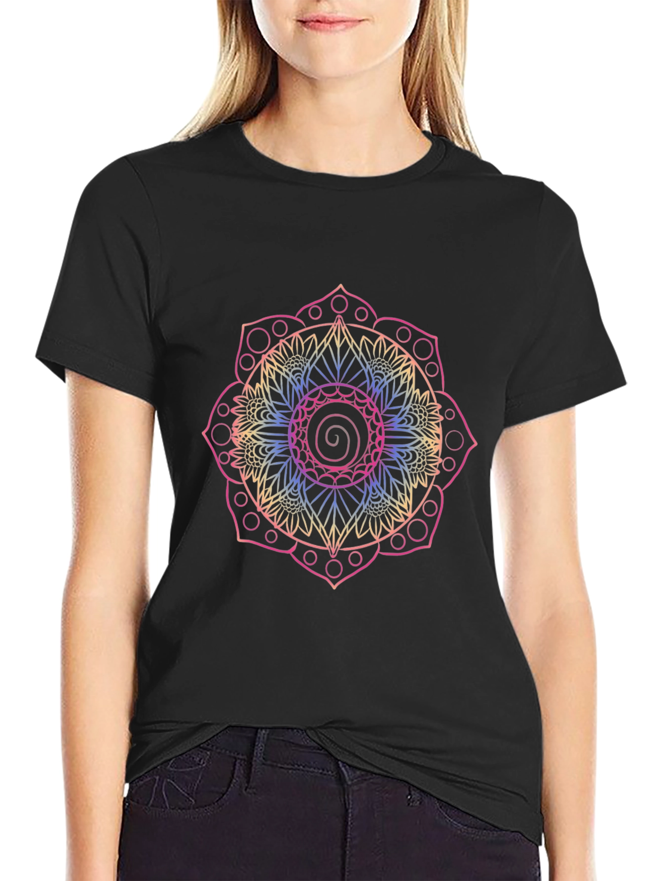 Mandala Graphic Tee - Mens Black T-Shirt
