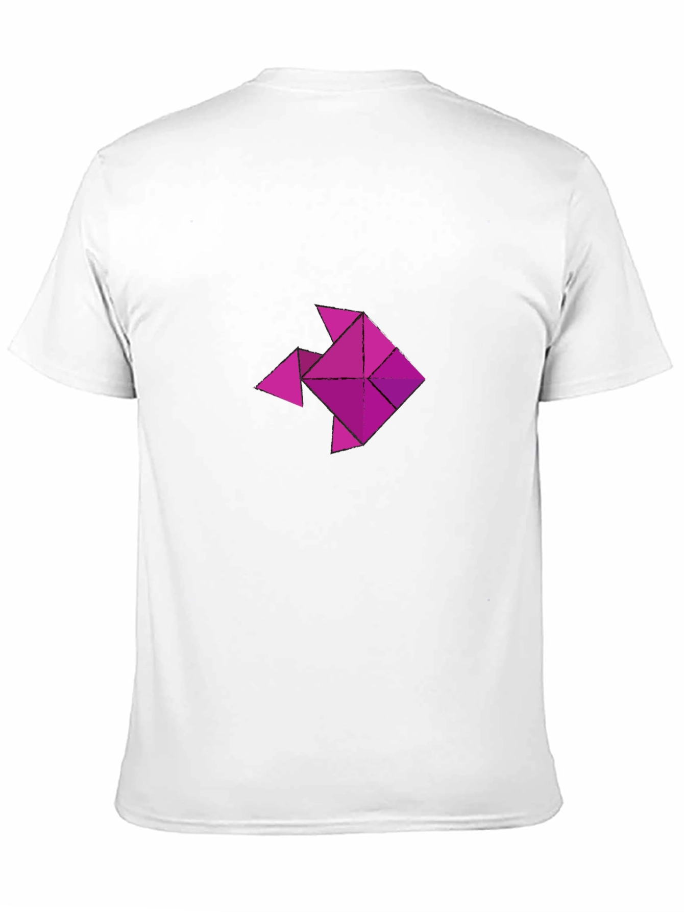 Geometric Fish Graphic T-Shirt - Casual Black Tee