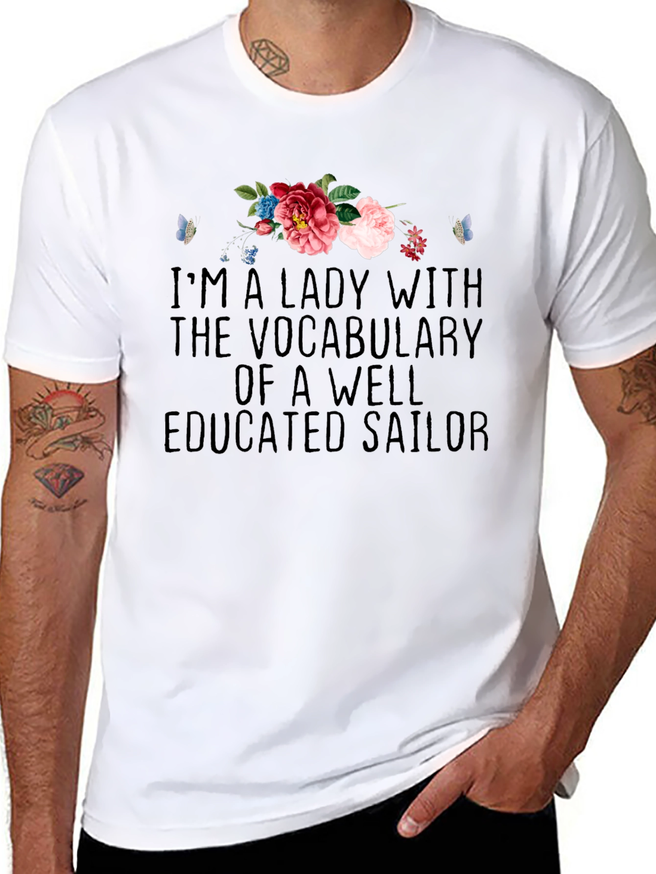 Lady Sailor T-Shirt - Floral Accent
