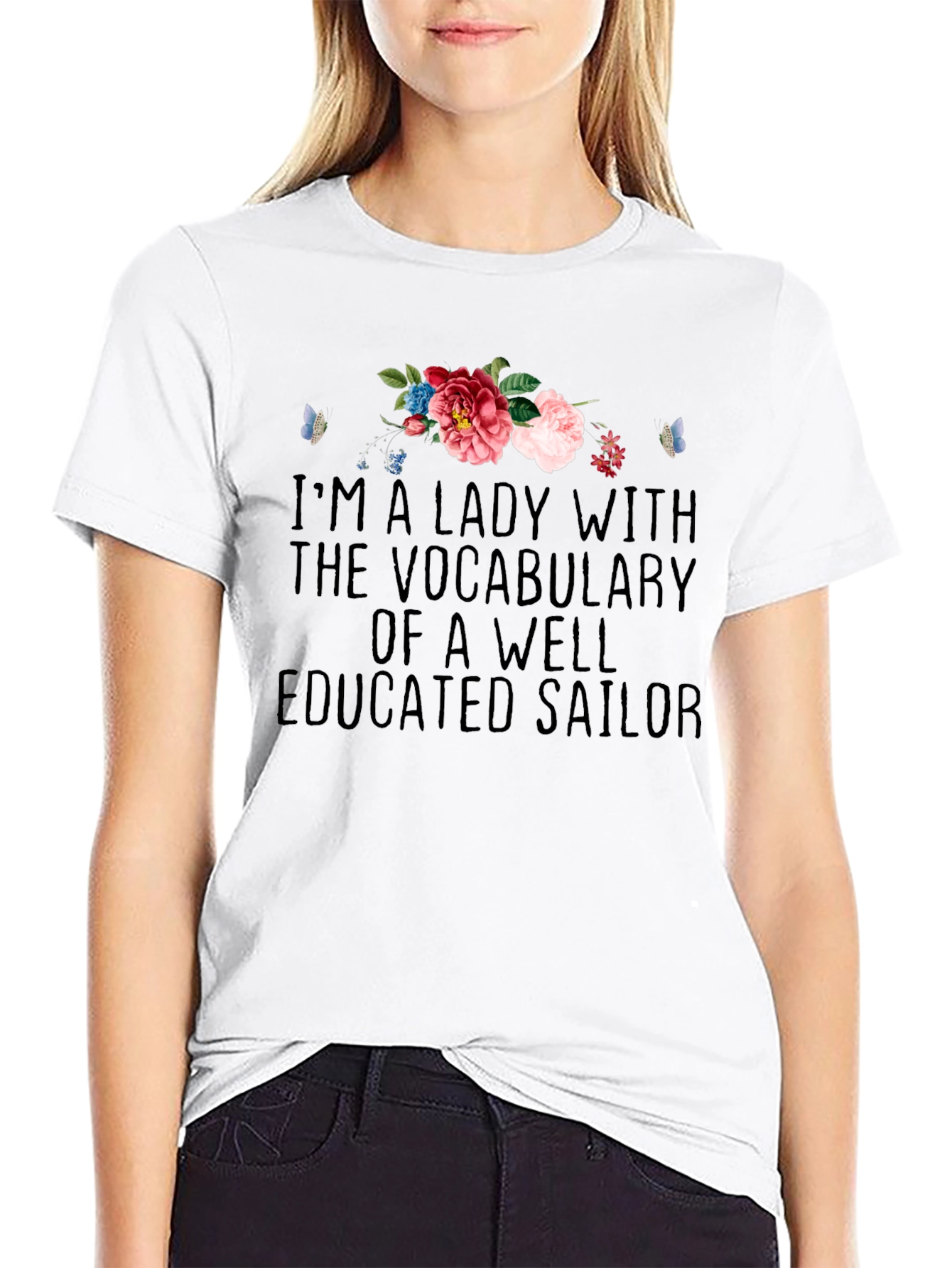 Lady Sailor T-Shirt - Floral Accent