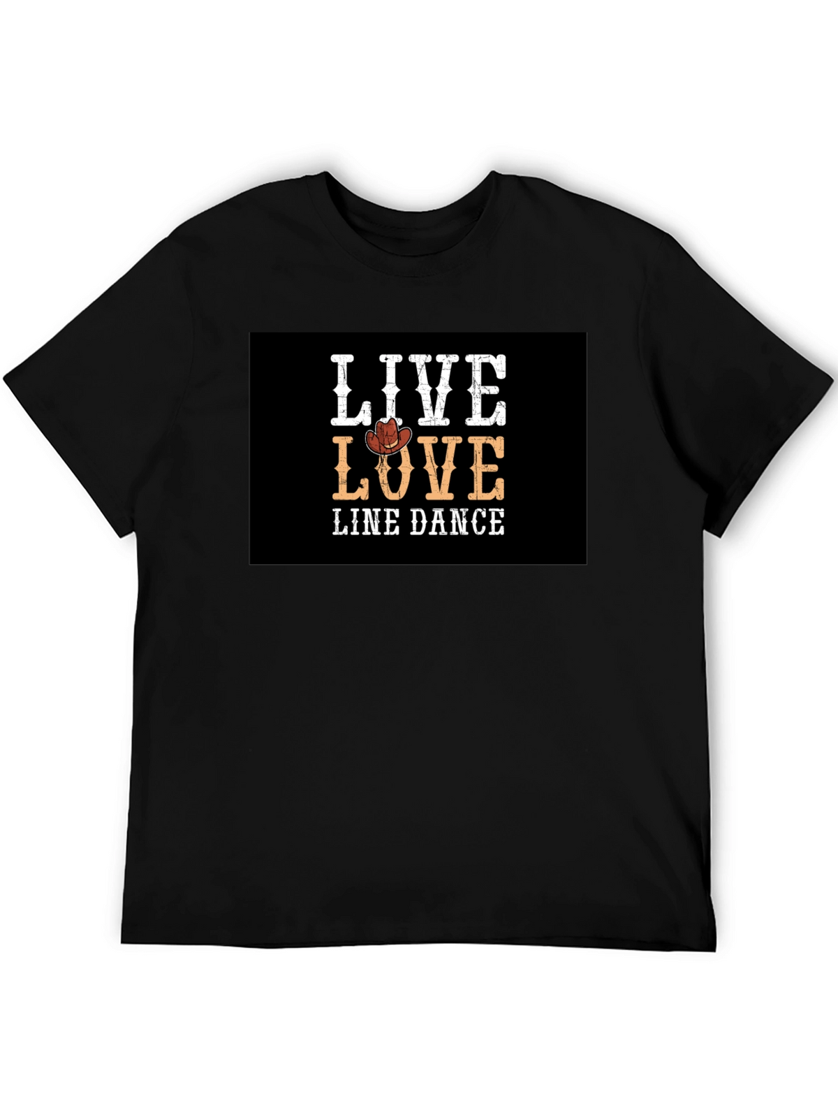 Live Love Line Dance Black Graphic Tee