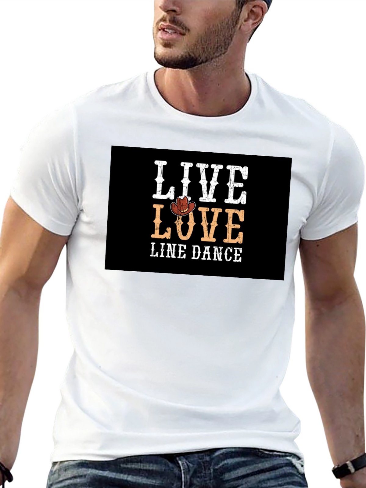 Live Love Line Dance Black Graphic Tee