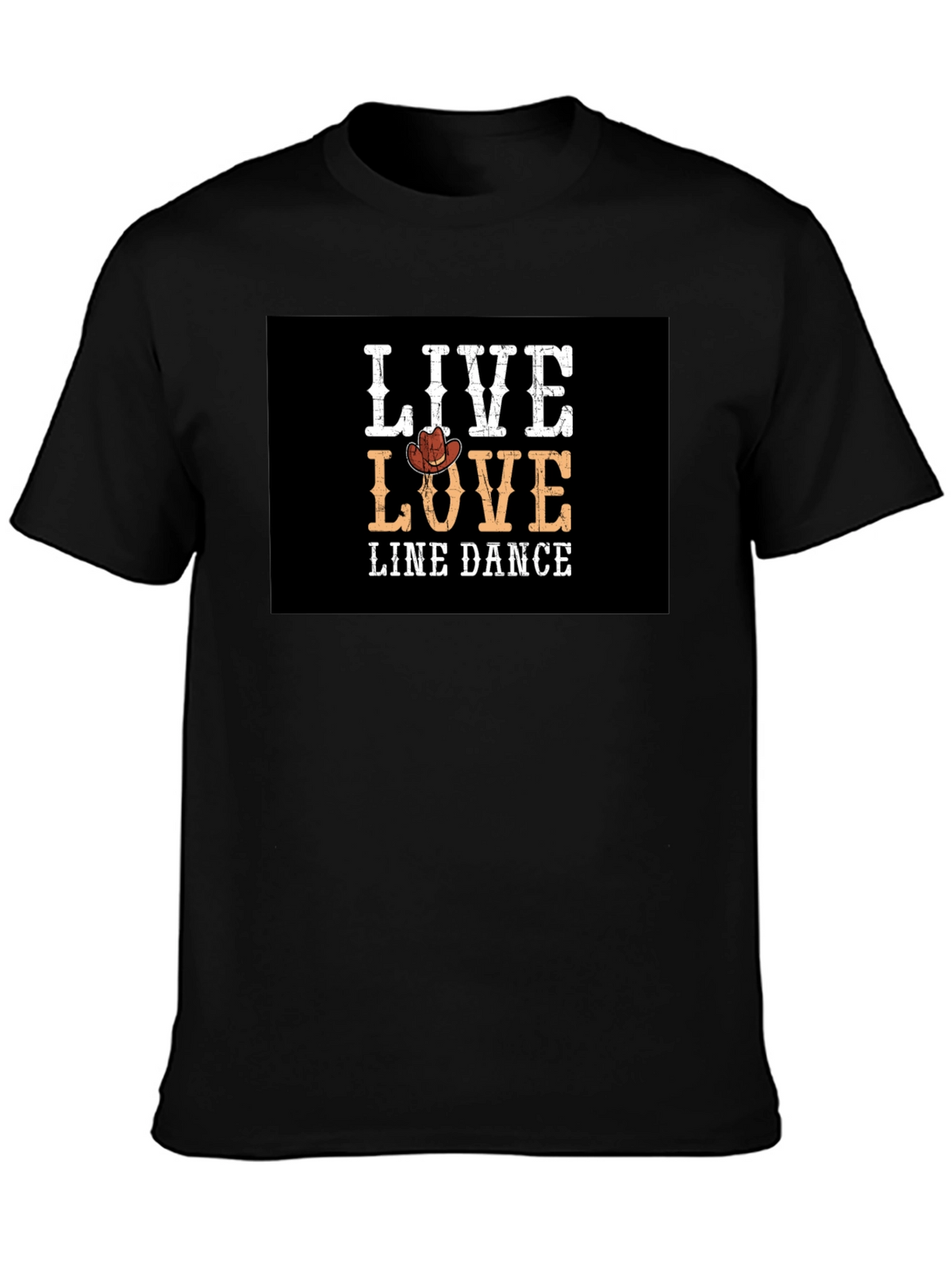 Live Love Line Dance Black Graphic Tee