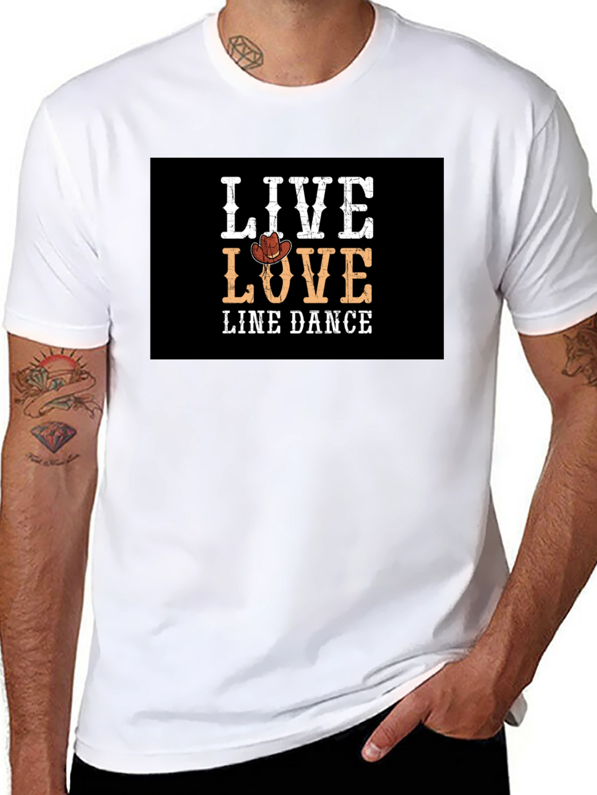 Live Love Line Dance Black Graphic Tee