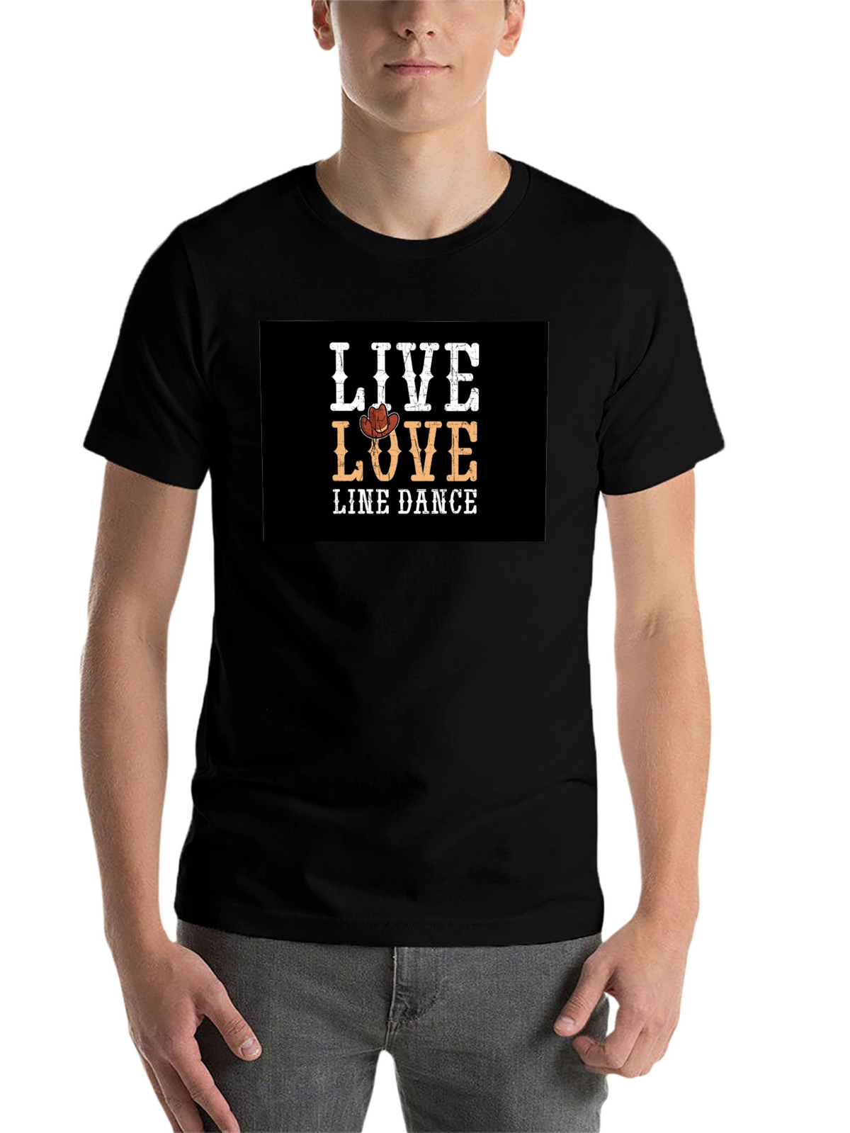 Live Love Line Dance Black Graphic Tee