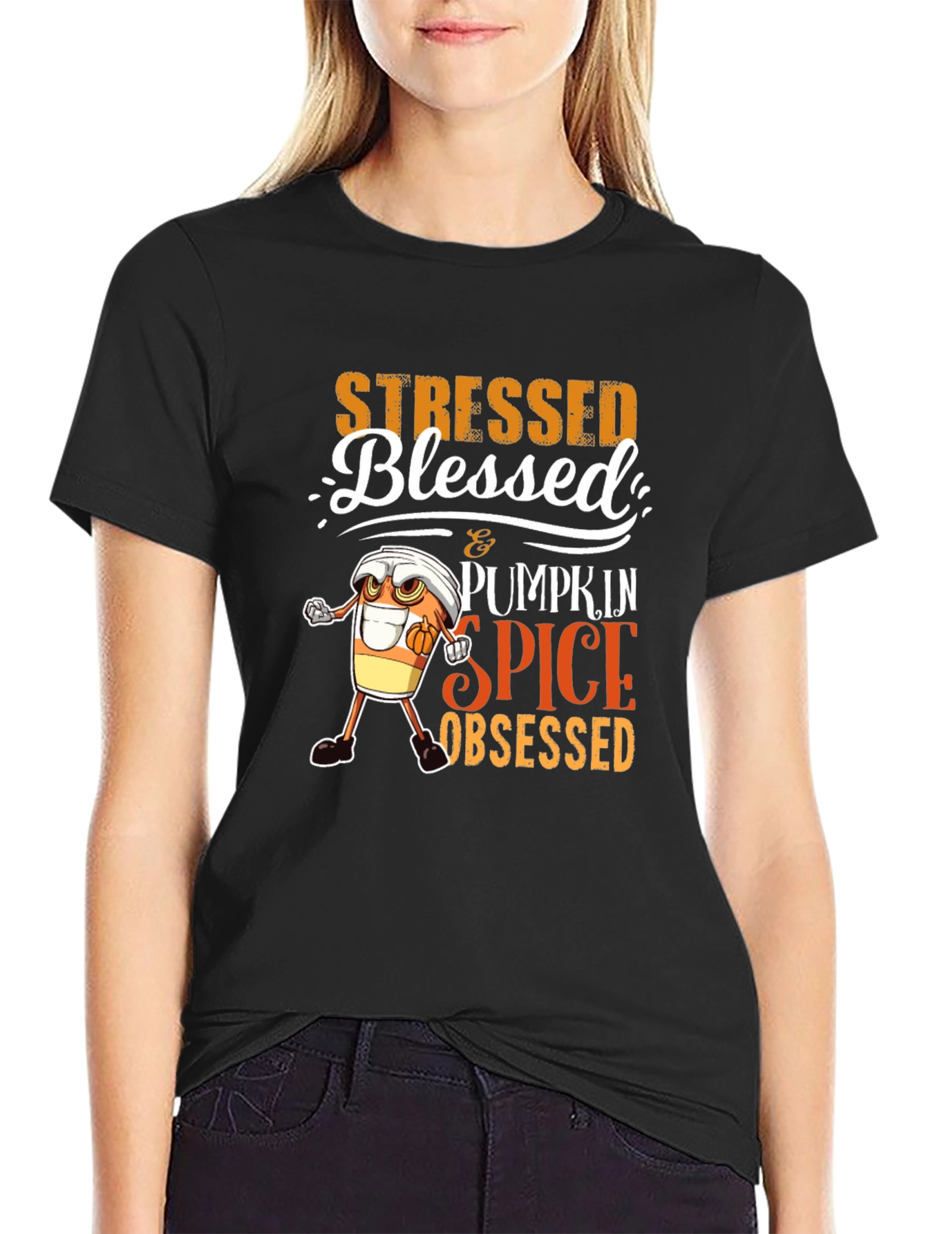 Stressed Blessed Pumpkin Spice Obsessed T-Shirt