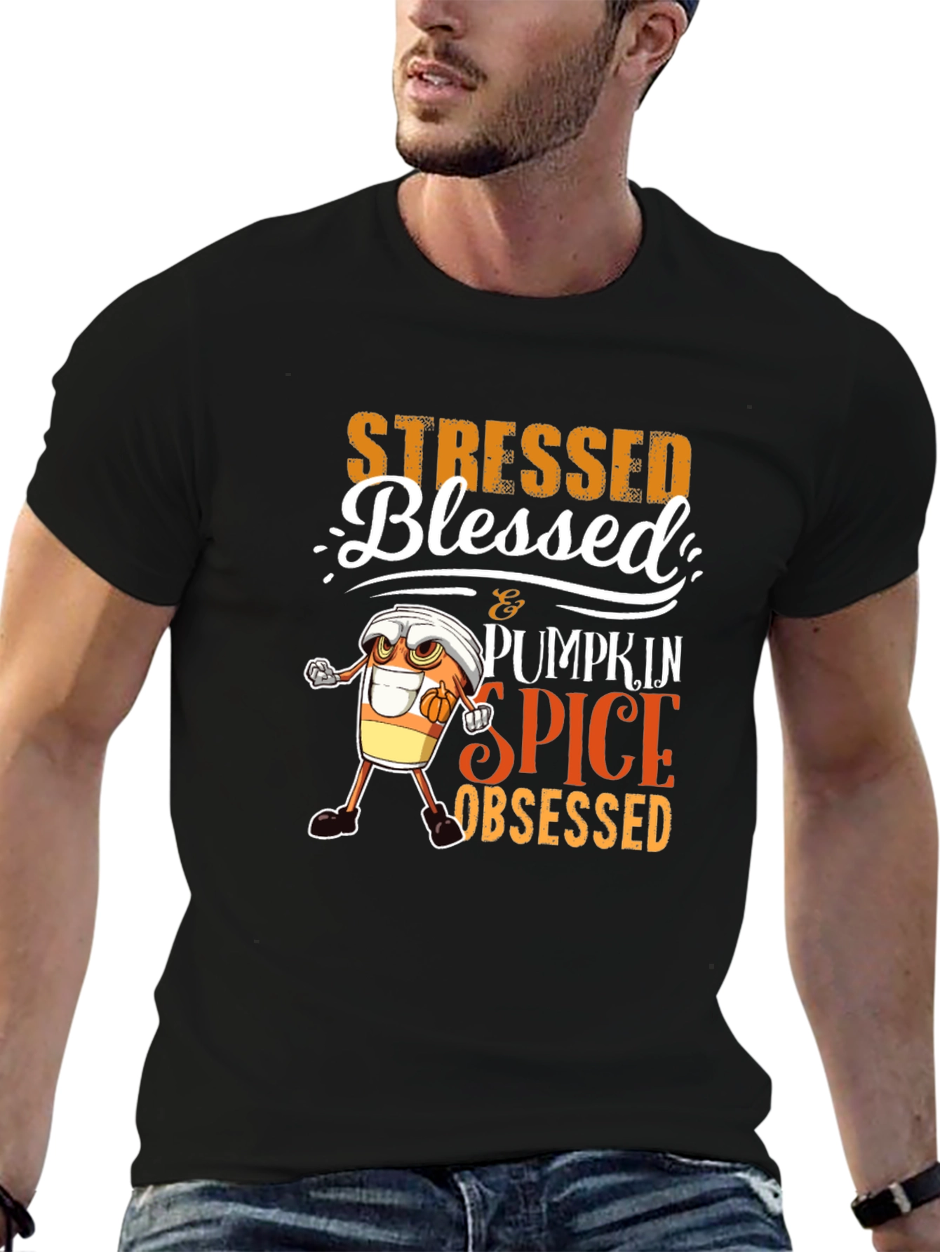 Stressed Blessed Pumpkin Spice Obsessed T-Shirt